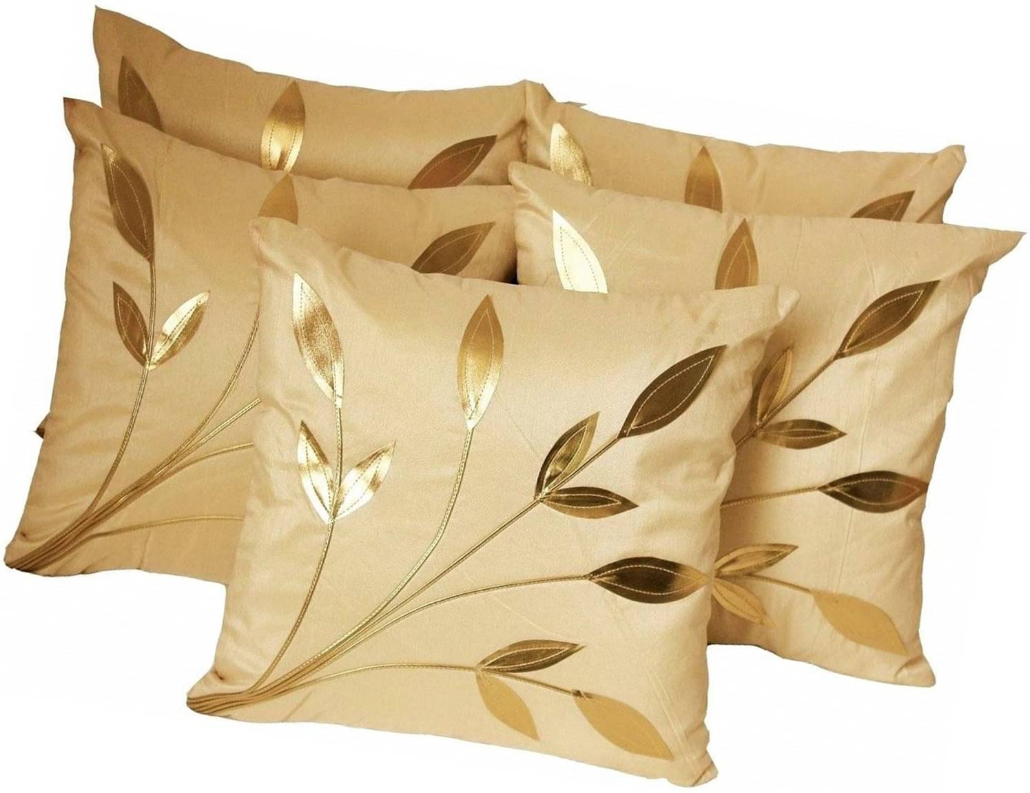 JDXONLINESALE Set of 5 Silk Nature Square Cushion Cover (45X45)cm - Beige JDXONLINESALE Set of 5 Silk Nature Square Cushion Cover (45X45)cm - Beige