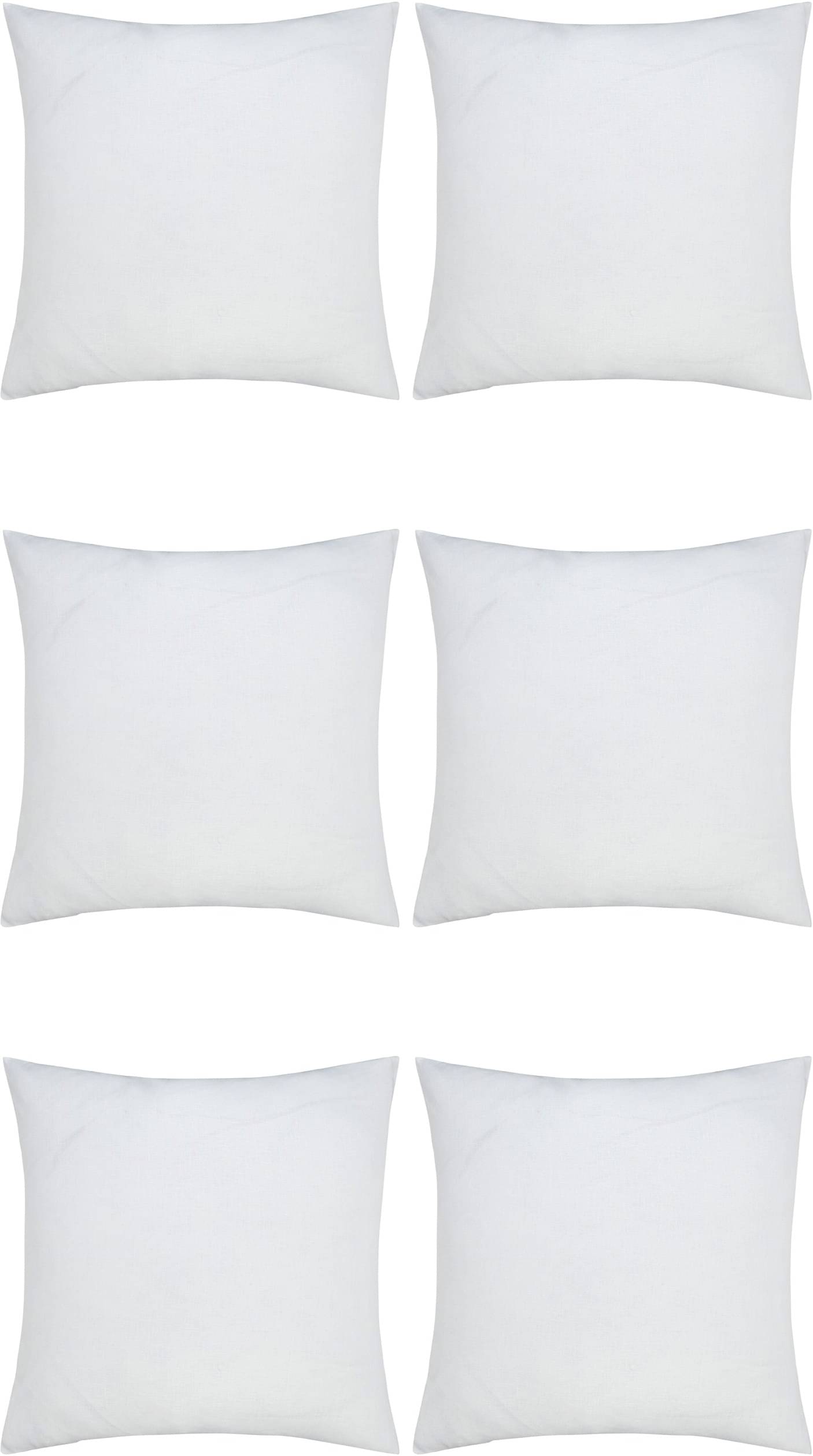 JDXONLINESALE Set of 6 White Poly Cotton Filled Cushion JDXONLINESALE Set of 6 White Poly Cotton Filled Cushion