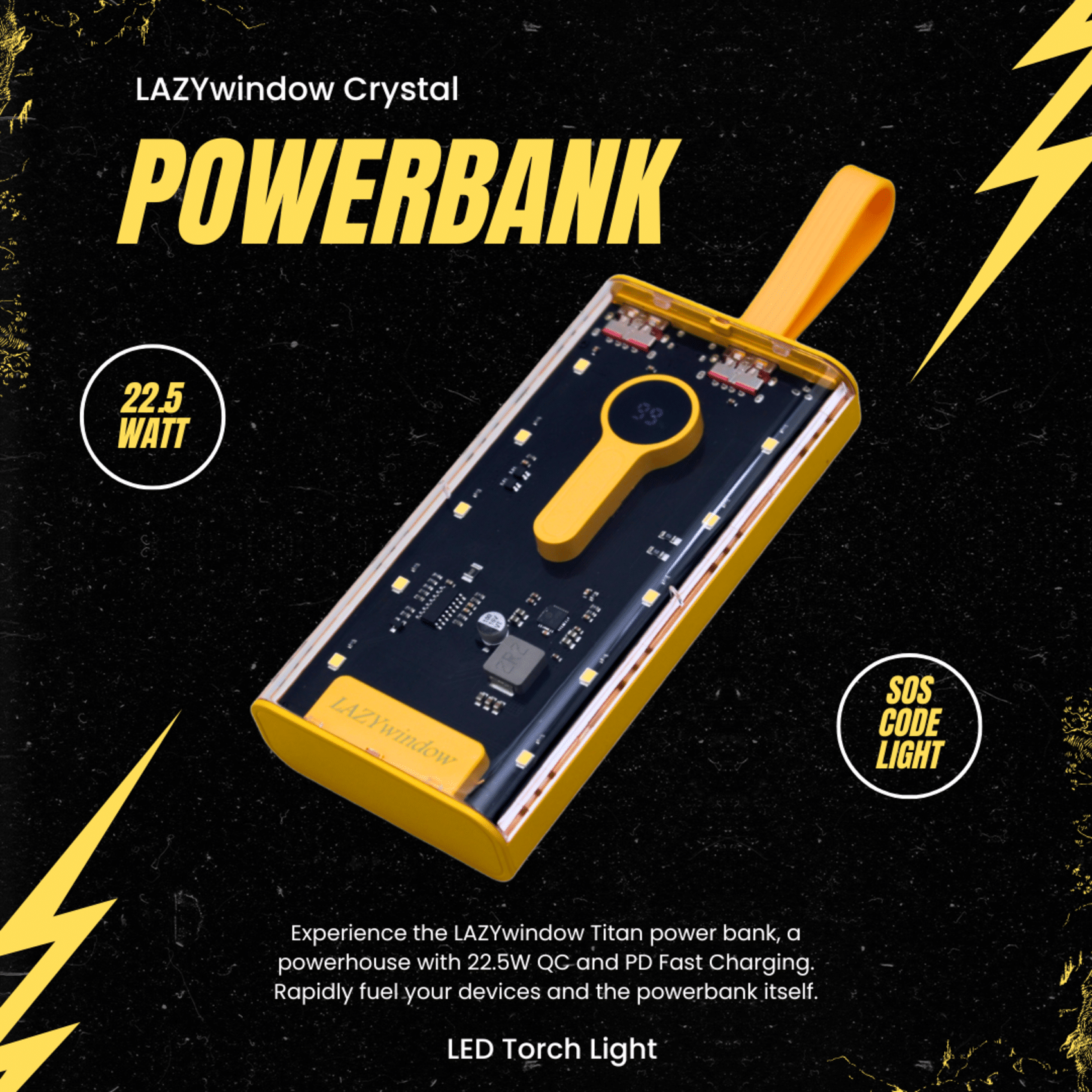     			LAZYWINDOW 10000 -mAh 22.5W Li-Ion Power Bank