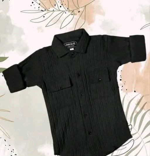 Mameru Pack of 1 Boys Cotton Blend Full Sleeves Shirt ( Black )     			Mameru Pack of 1 Boys Cotton Blend Full Sleeves Shirt ( Black )