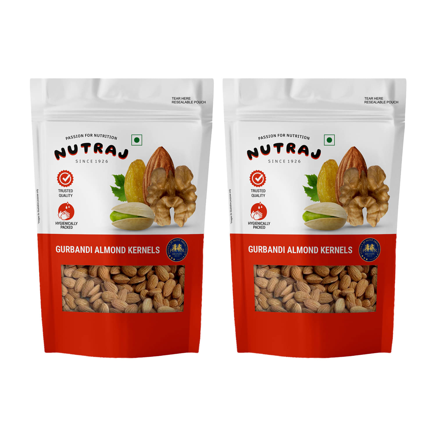     			Nutraj Gurbandi Almond Kernels 500G (250G X 2) Choti Giri Gurbandi Badam