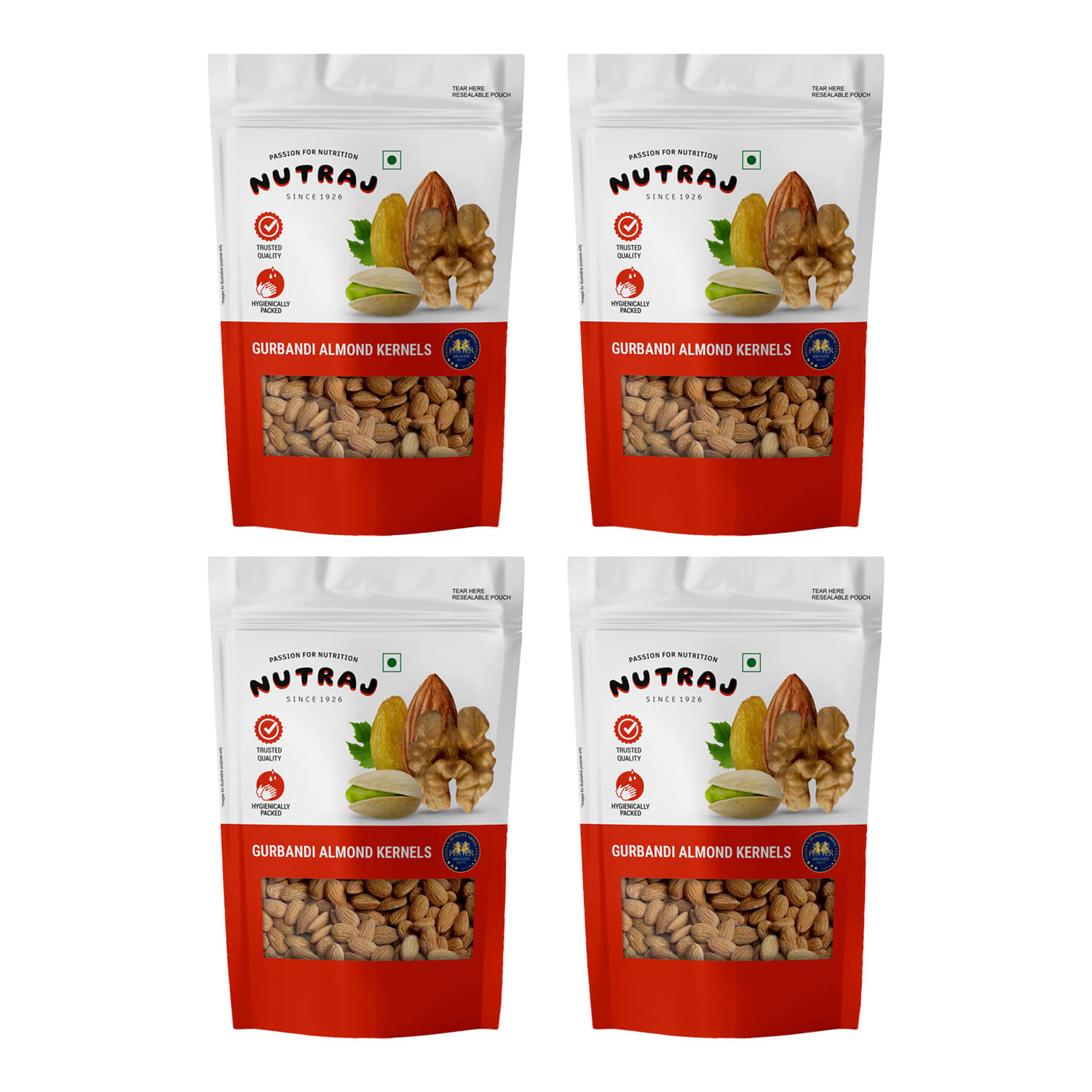 Nutraj Gurbandi Almond Kernels 1 Kg (250G X 4) Choti Giri Gurbandi Badam Nutraj Gurbandi Almond Kernels 1 Kg (250G X 4) Choti Giri Gurbandi Badam