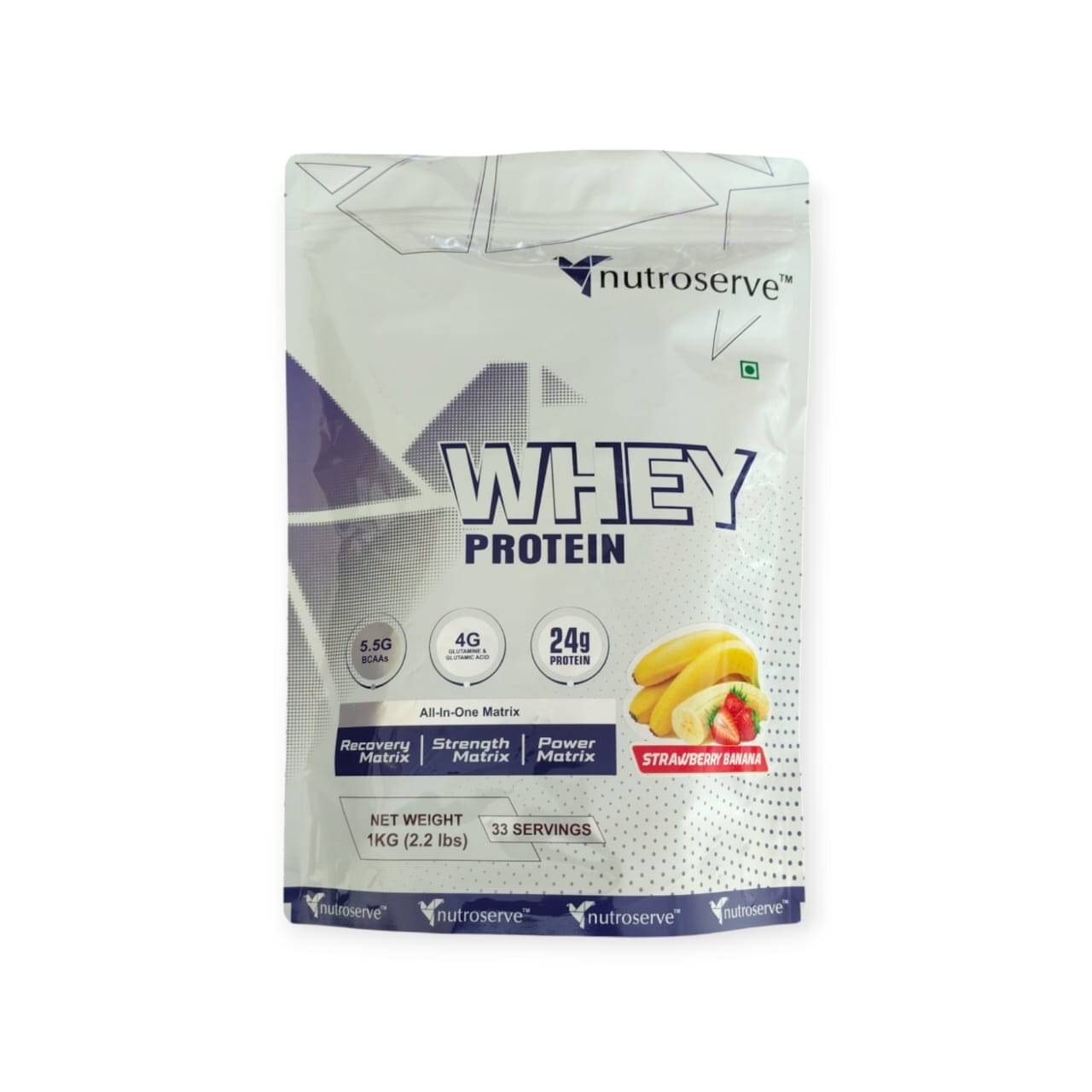     			Nutroserve Protein Powder Muscles Gainer Whey Protein ( 1 kg , Strawberry - Flavour )