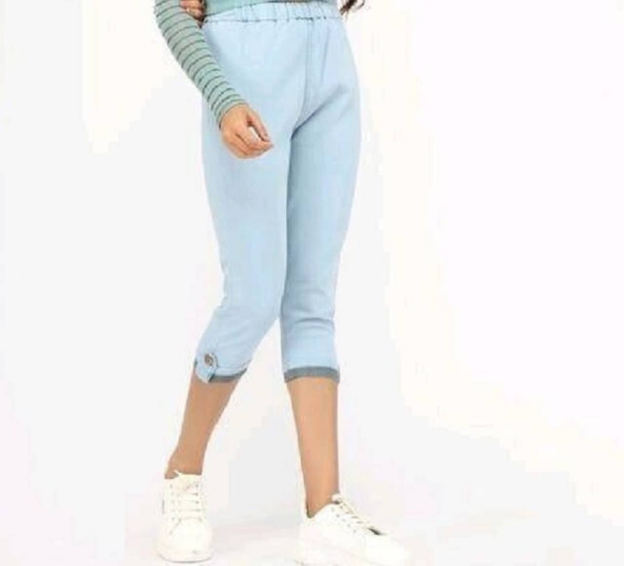     			OuterWear Denim Capris - Blue Single