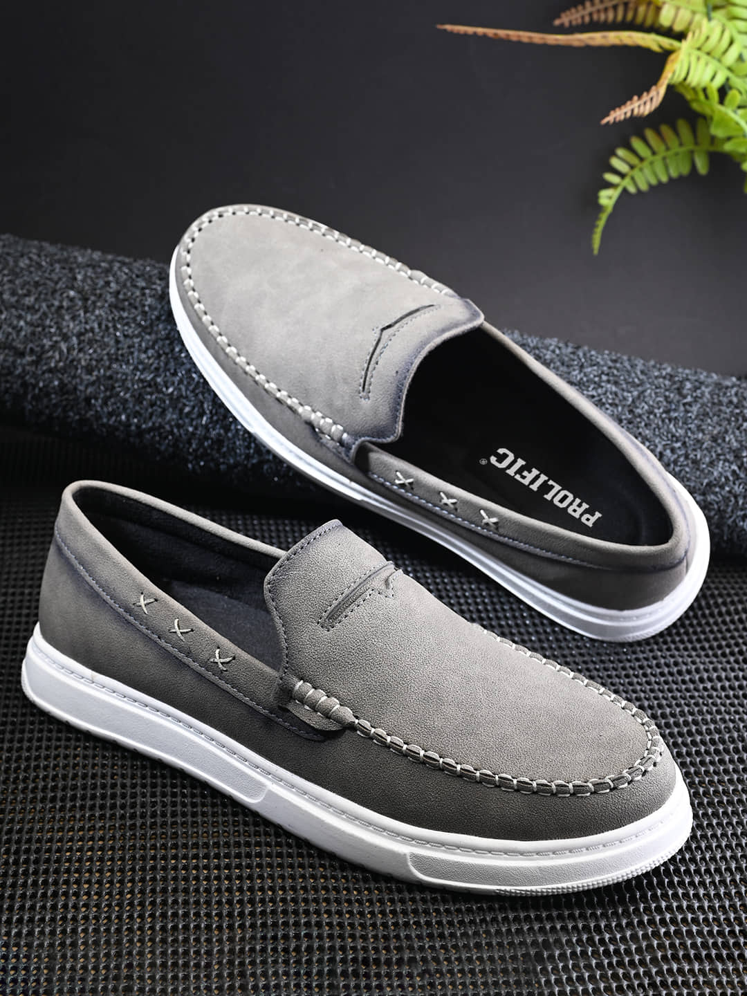 Prolific Gray Men's Slip on - Formal Shoes | Buy online on ZillyBuy