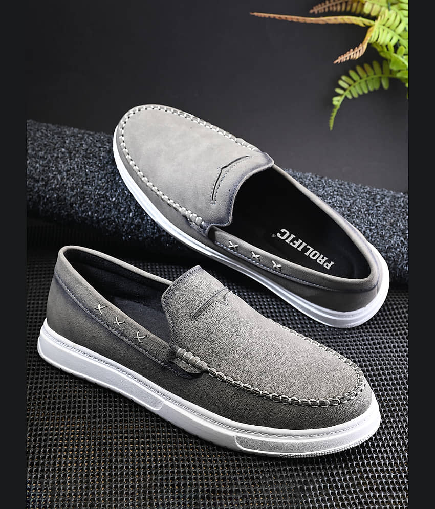 Prolific Gray Men's Slip on - Formal Shoes | Buy online on ZillyBuy