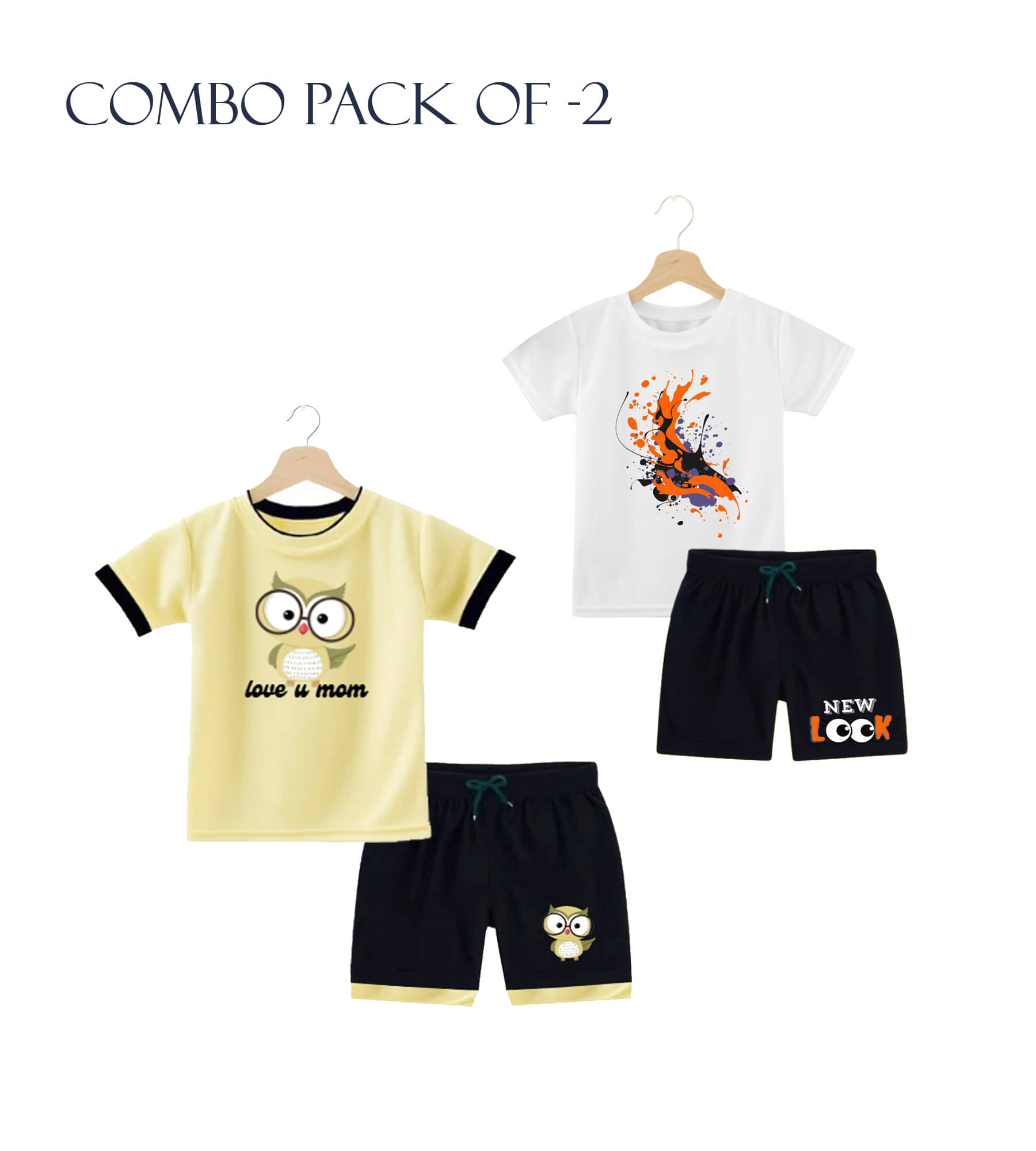     			RBF84 Pack of 2 Baby Boys Cotton T-Shirt & Shorts Set ( Multicolor 4 )