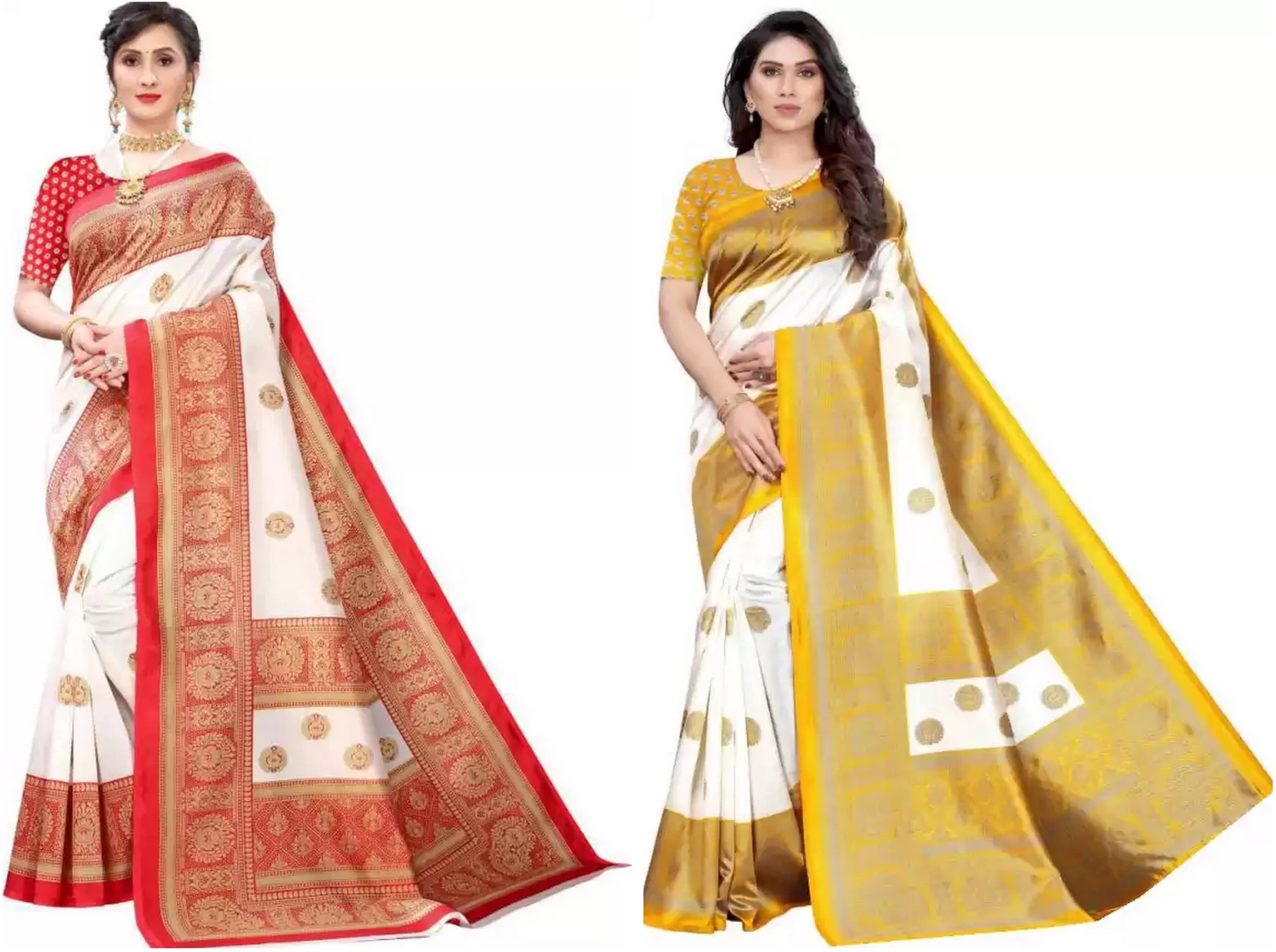     			RUNAYA NX Art Silk Printed Saree With Unstitched Blouse Piece ( Multicolor )
