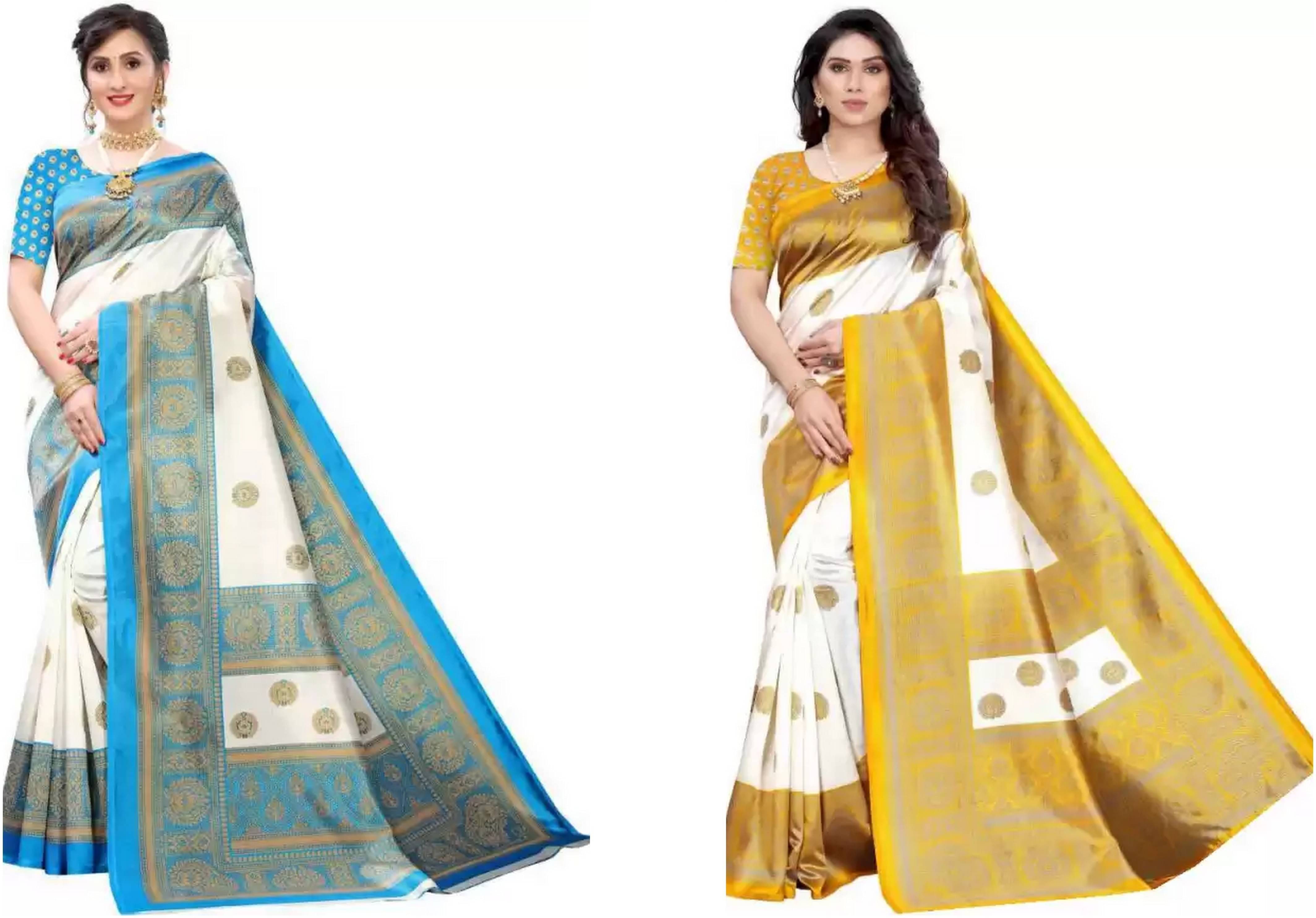    			RUNAYA NX Art Silk Printed Saree With Unstitched Blouse Piece ( Multicolor )