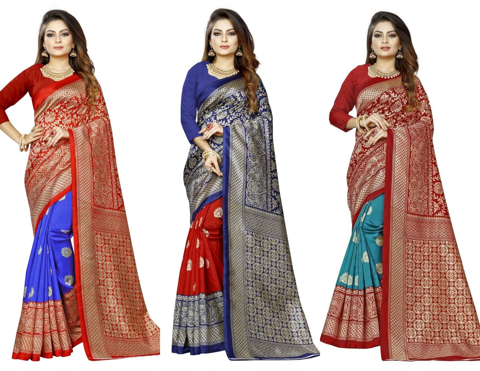 RUNAYA NX Art Silk Printed Saree With Unstitched Blouse Piece ( Multicolor ) RUNAYA NX Art Silk Printed Saree With Unstitched Blouse Piece ( Multicolor )