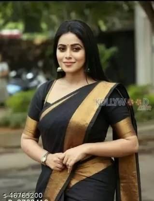 RUNAYA NX Cotton Blend Printed Saree With Unstitched Blouse Piece ( Black )     			RUNAYA NX Cotton Blend Printed Saree With Unstitched Blouse Piece ( Black )