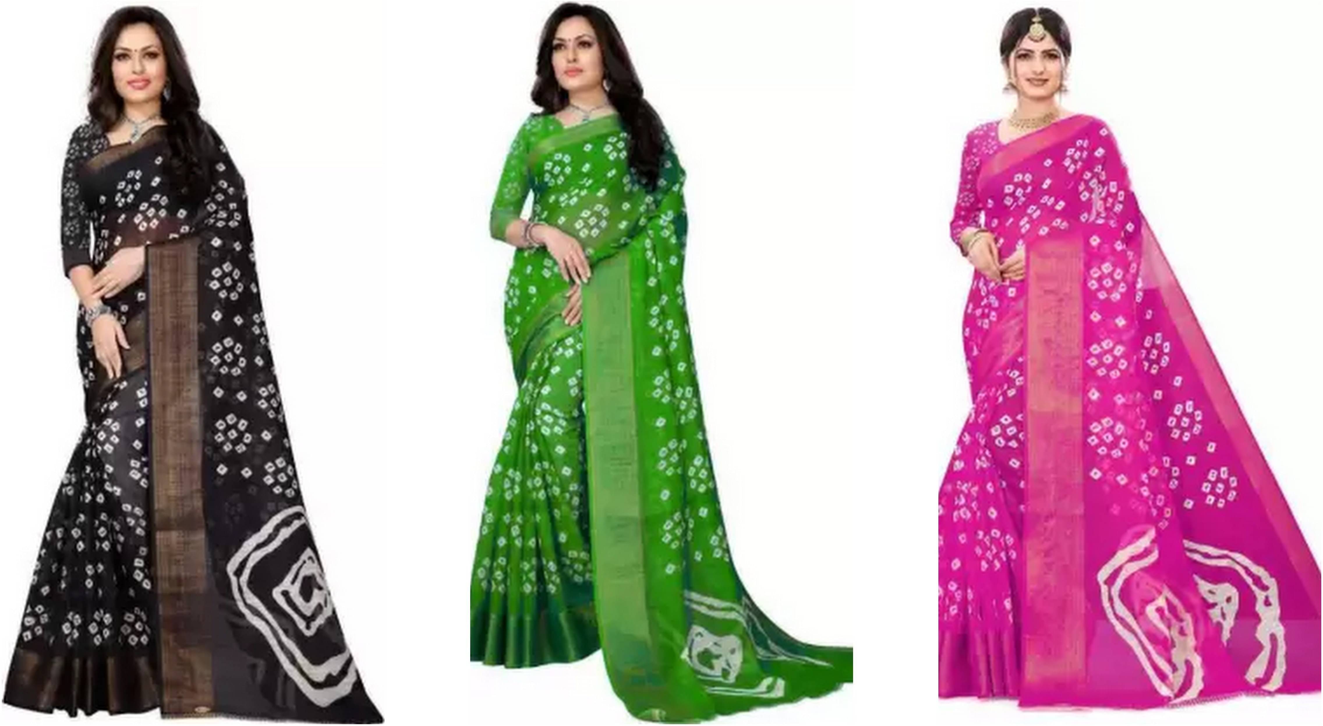 RUNAYA NX Cotton Blend Printed Saree With Unstitched Blouse Piece ( Multicolor ) RUNAYA NX Cotton Blend Printed Saree With Unstitched Blouse Piece ( Multicolor )