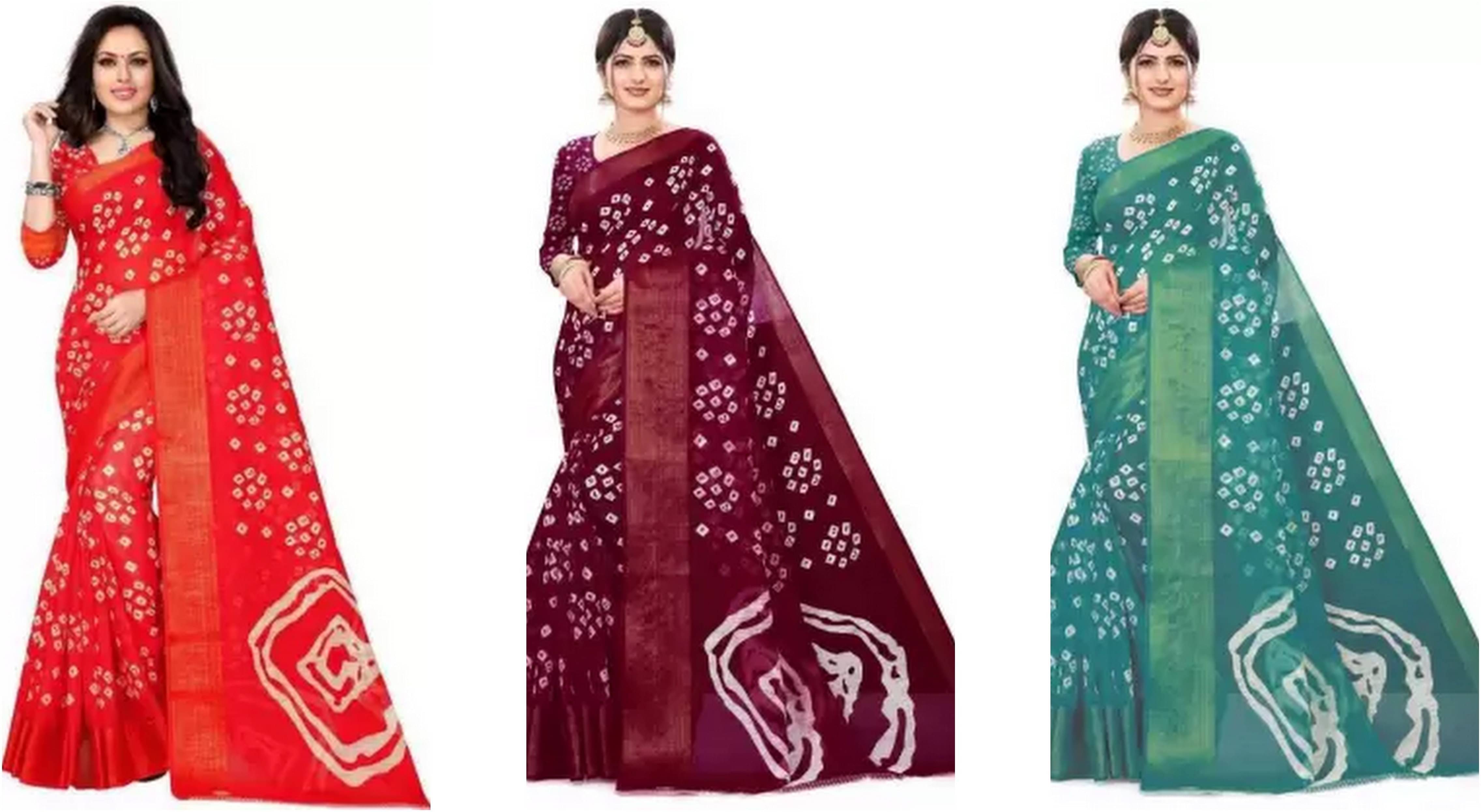 RUNAYA NX Cotton Blend Printed Saree With Unstitched Blouse Piece ( Multicolor ) RUNAYA NX Cotton Blend Printed Saree With Unstitched Blouse Piece ( Multicolor )