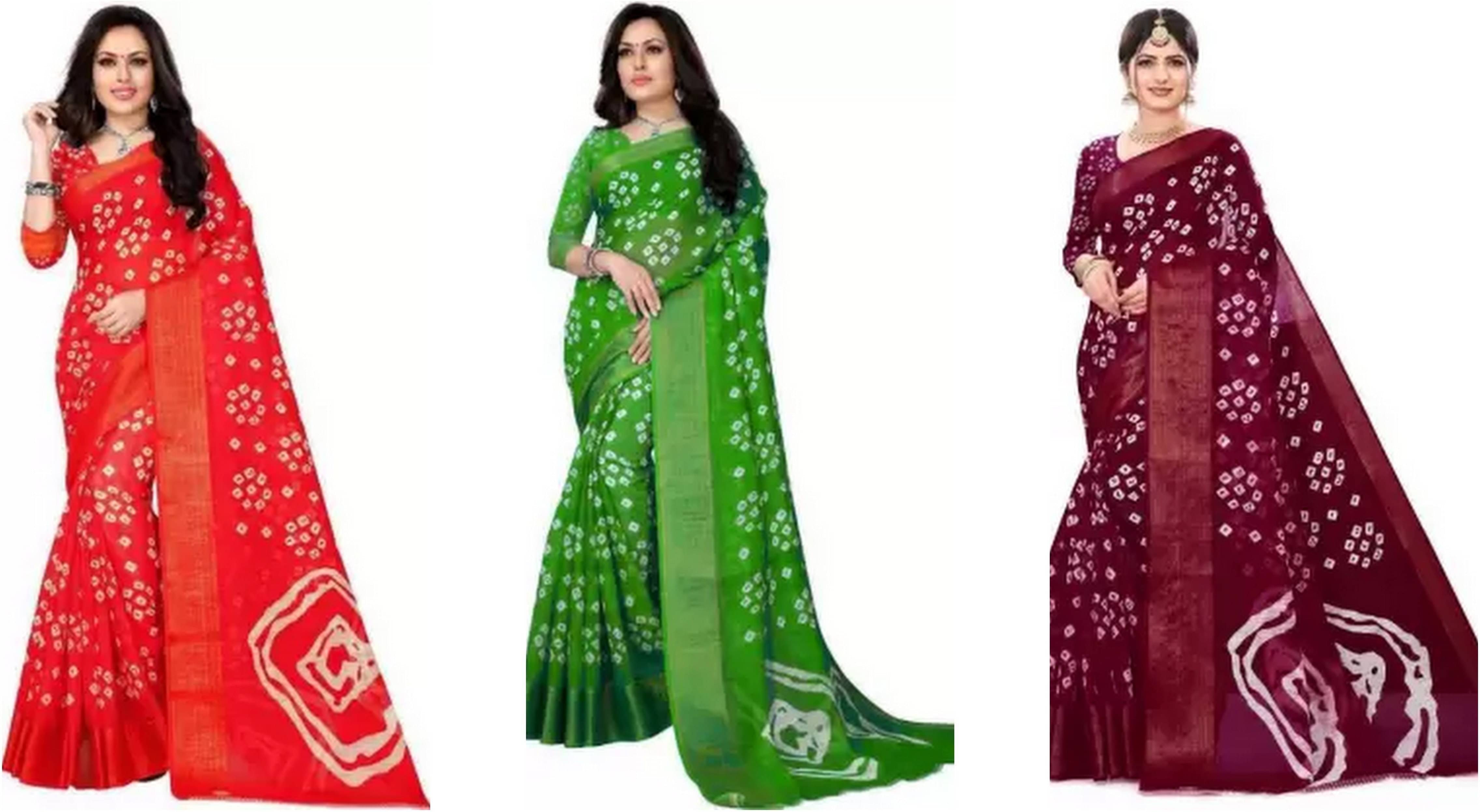 RUNAYA NX Cotton Blend Printed Saree With Unstitched Blouse Piece ( Multicolor ) RUNAYA NX Cotton Blend Printed Saree With Unstitched Blouse Piece ( Multicolor )