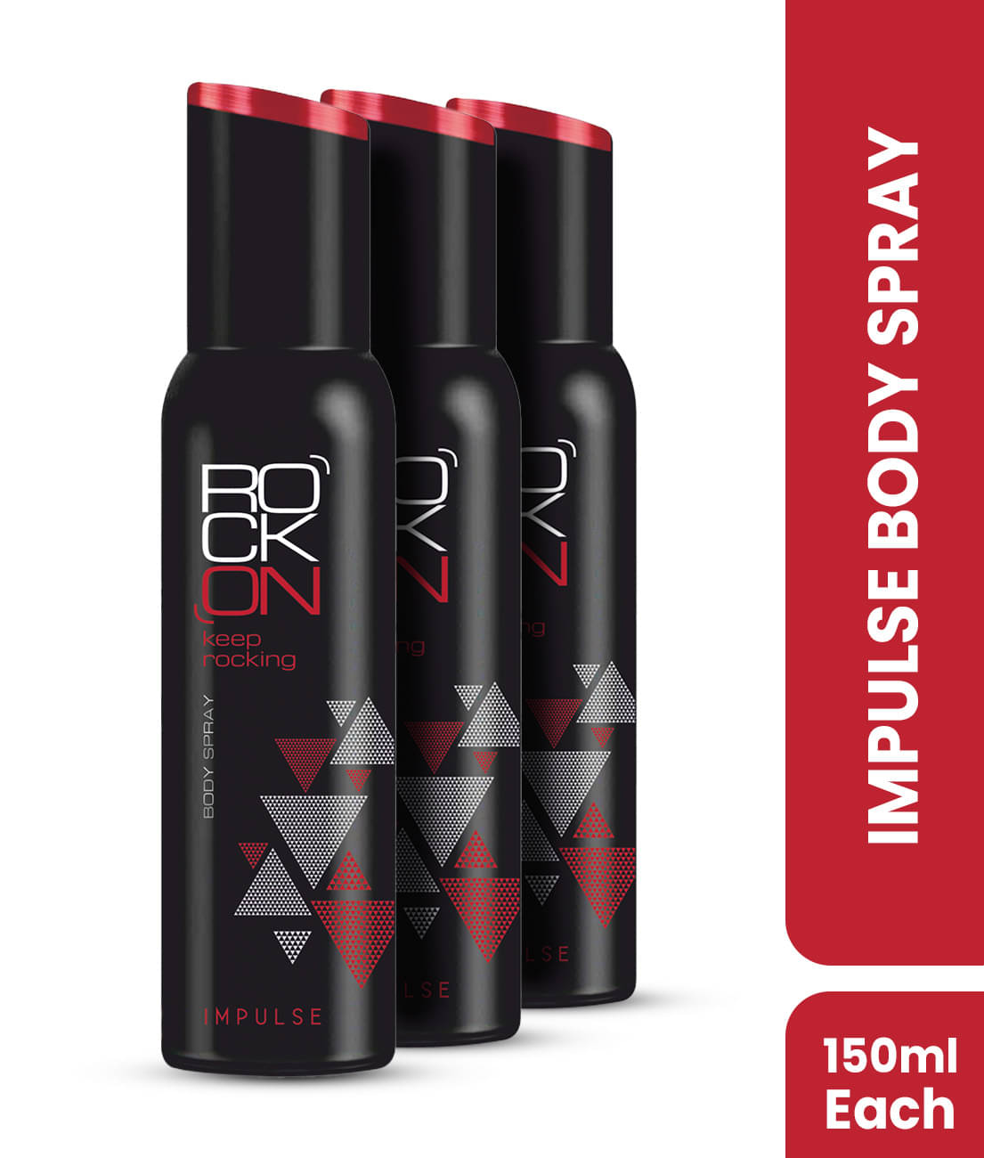     			ROCK ON Impulse Deodorant Body Spray with Long Lasting For Men & Women 150 ml ( Pack of 3 )