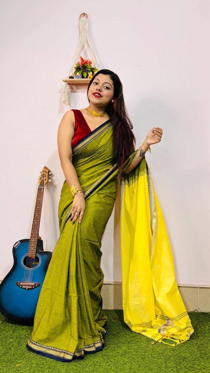 SARADA HANDLOOM Cotton Self Design Saree With Unstitched Blouse Piece ( Mint Green ) SARADA HANDLOOM Cotton Self Design Saree With Unstitched Blouse Piece ( Mint Green )