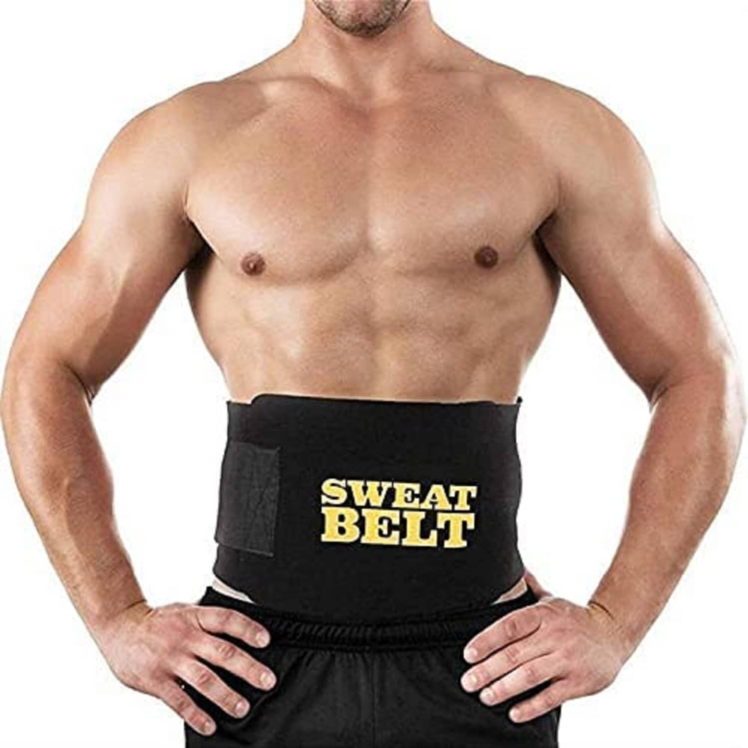 Slim Belt Waist Trimmer Yoga Wrap Weight Loss Fat Burner Slim Belt for Men and Women (Black) - Sports and Fitness Equipment | Buy online on ZillyBuy