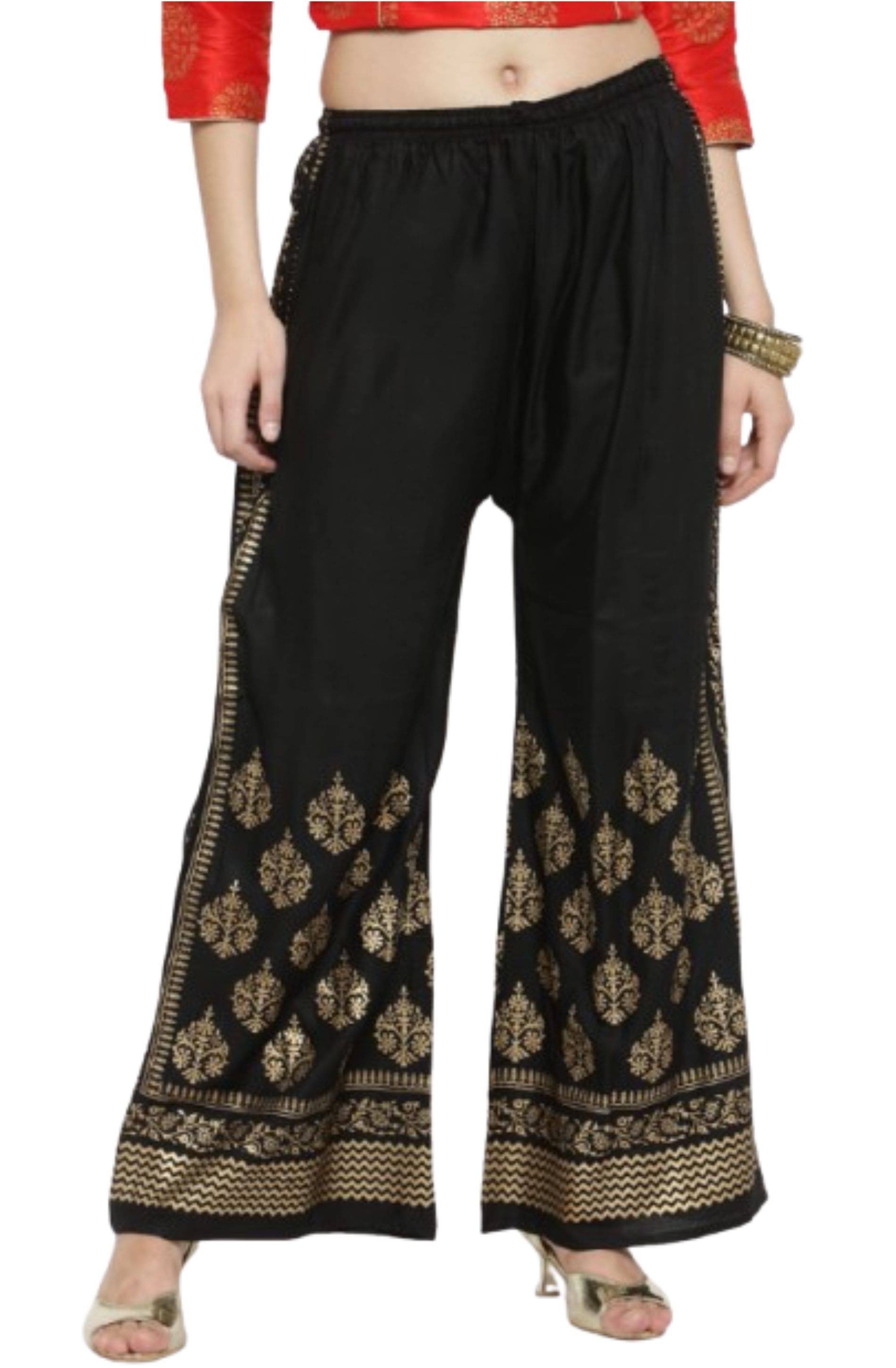     			TNQ - Black Rayon Women's Palazzo ( Pack of 1 )