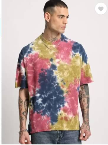     			TOROLY Cotton Blend Oversized Fit Dyed Half Sleeves Men's Round T-Shirt - Multicolor ( Pack of 1 )