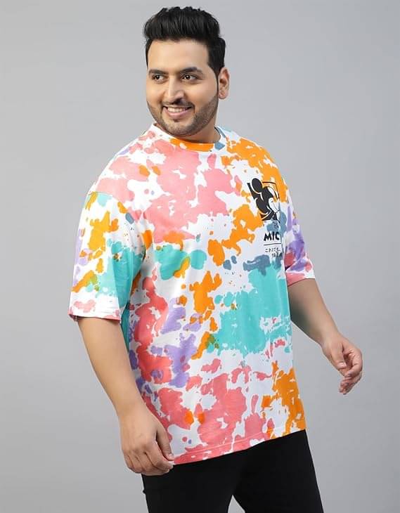     			TOROLY Cotton Blend Oversized Fit Dyed Half Sleeves Men's Round T-Shirt - Multicolor ( Pack of 1 )