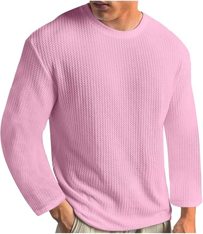 TOROLY Cotton Blend Regular Fit Self Design Full Sleeves Men's Round T-Shirt - Pink ( Pack of 1 ) TOROLY Cotton Blend Regular Fit Self Design Full Sleeves Men's Round T-Shirt - Pink ( Pack of 1 )