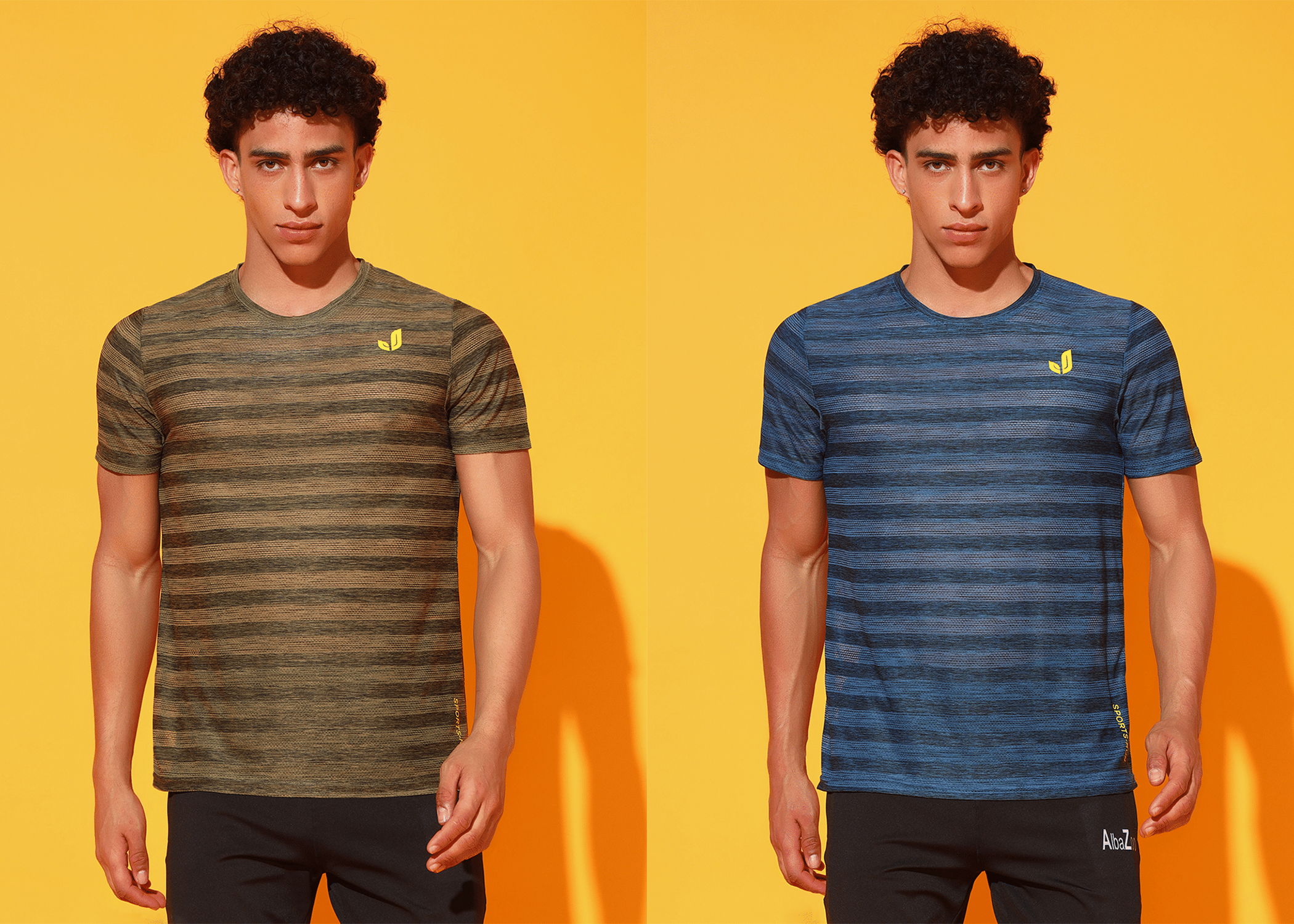 Unicus Apparel Polyester Regular Fit Striped Half Sleeves Men's Round T-Shirt - Multicolor5 ( Pack of 2 ) Unicus Apparel Polyester Regular Fit Striped Half Sleeves Men's Round T-Shirt - Multicolor5 ( Pack of 2 )