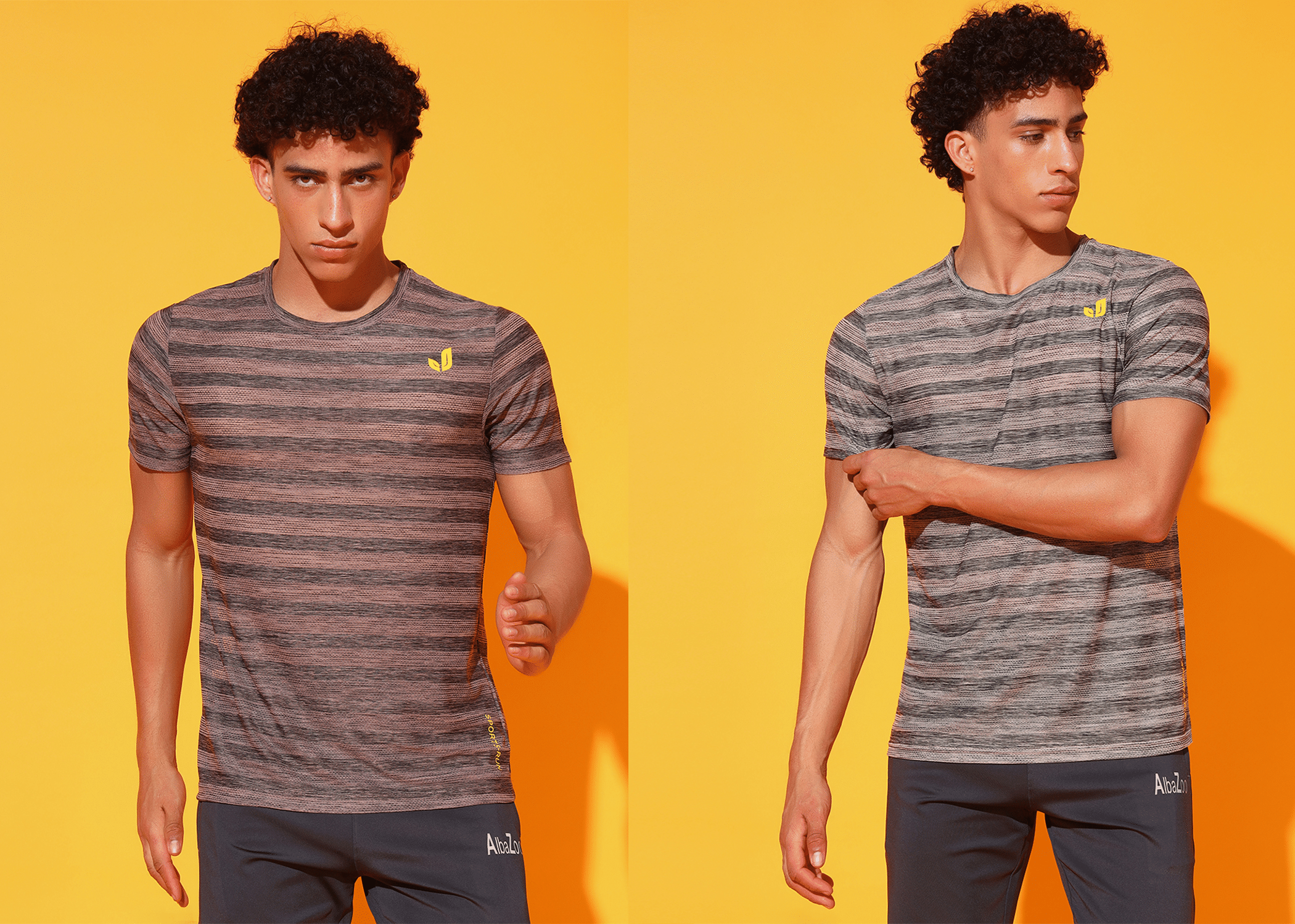 Unicus Apparel Polyester Regular Fit Striped Half Sleeves Men's Round T-Shirt - Multicolor13 ( Pack of 2 ) Unicus Apparel Polyester Regular Fit Striped Half Sleeves Men's Round T-Shirt - Multicolor13 ( Pack of 2 )