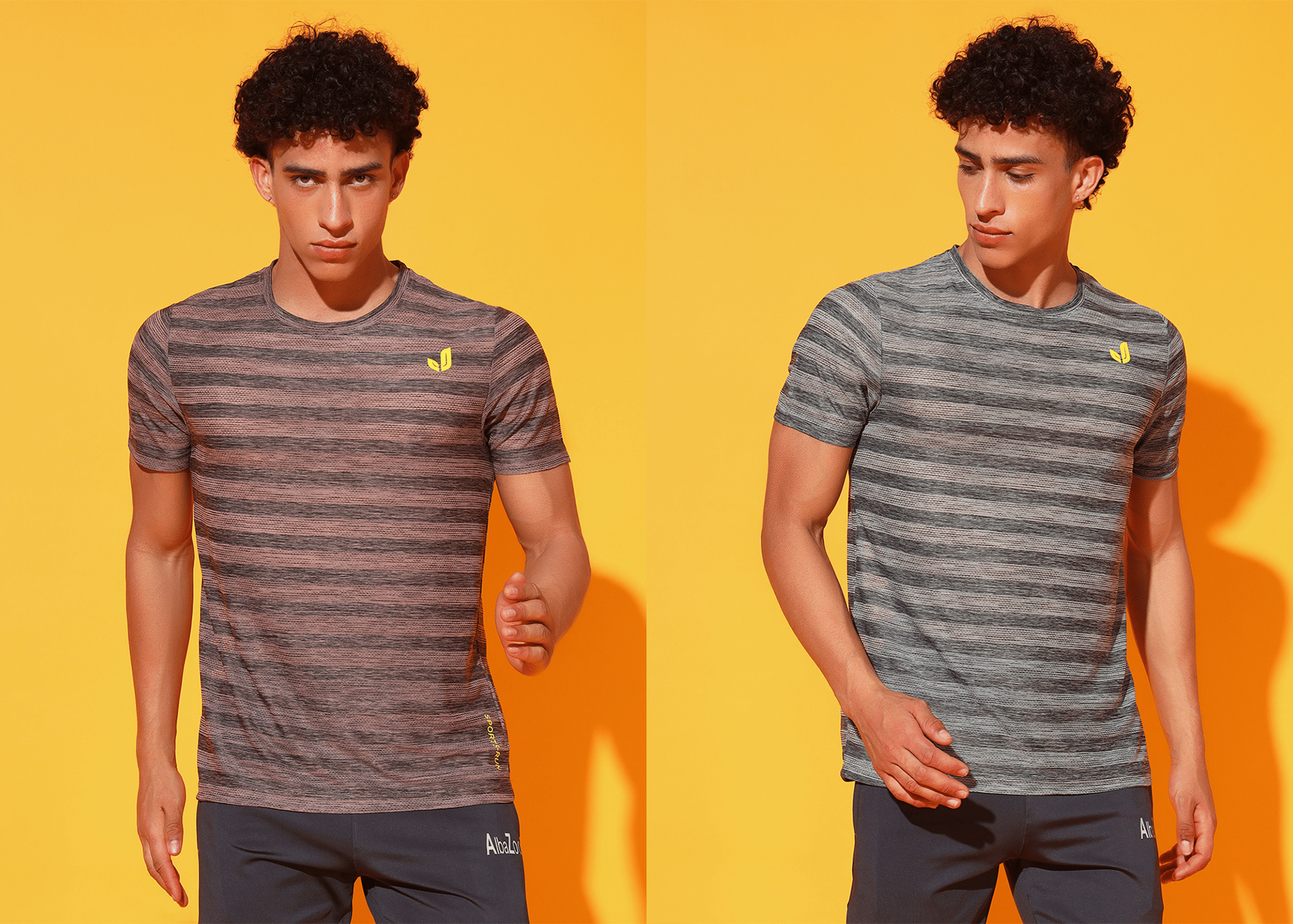     			Unicus Apparel Polyester Regular Fit Striped Half Sleeves Men's Round T-Shirt - Multicolor14 ( Pack of 2 )