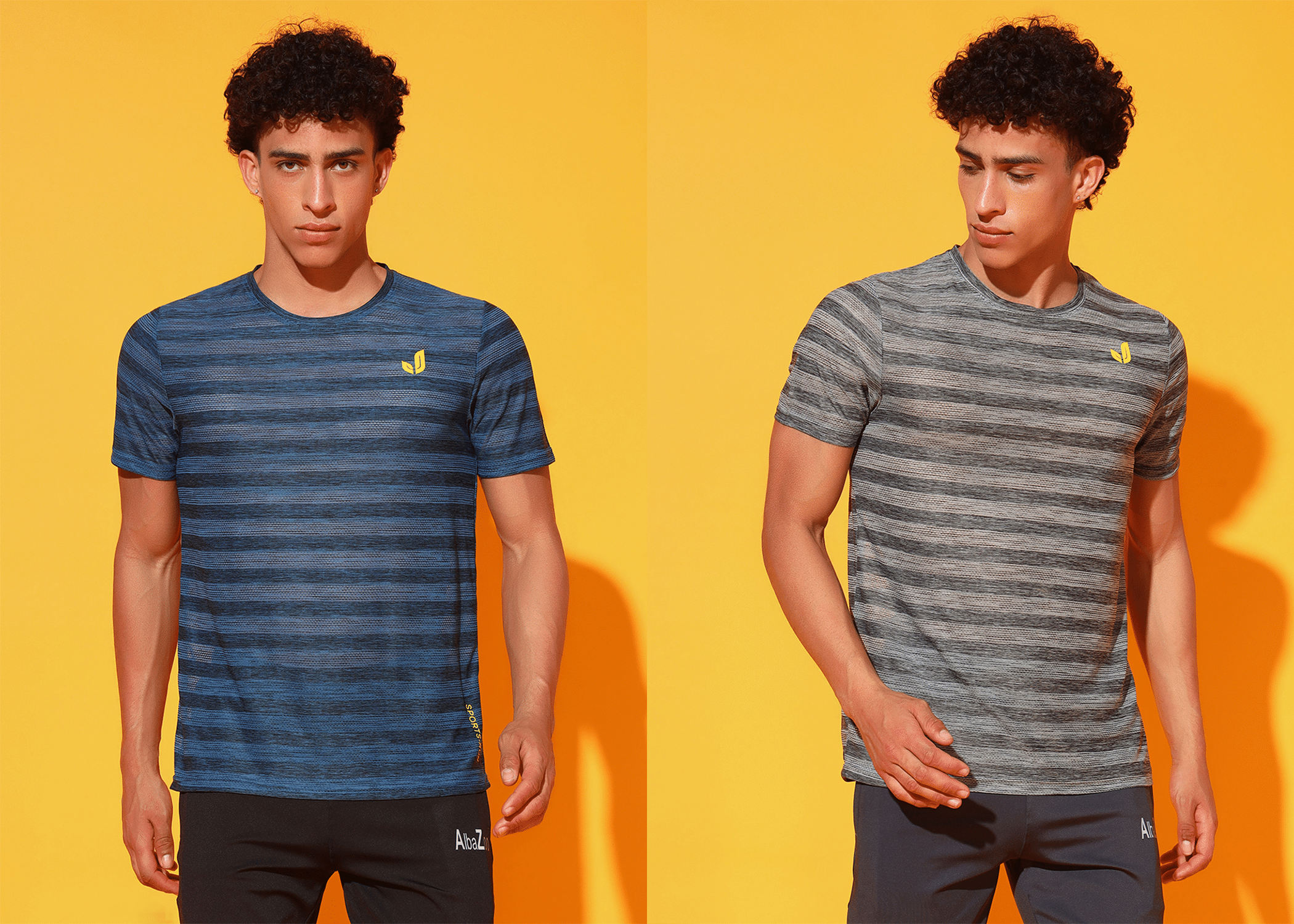 Unicus Apparel Polyester Regular Fit Striped Half Sleeves Men's Round T-Shirt - Multicolor11 ( Pack of 2 ) Unicus Apparel Polyester Regular Fit Striped Half Sleeves Men's Round T-Shirt - Multicolor11 ( Pack of 2 )