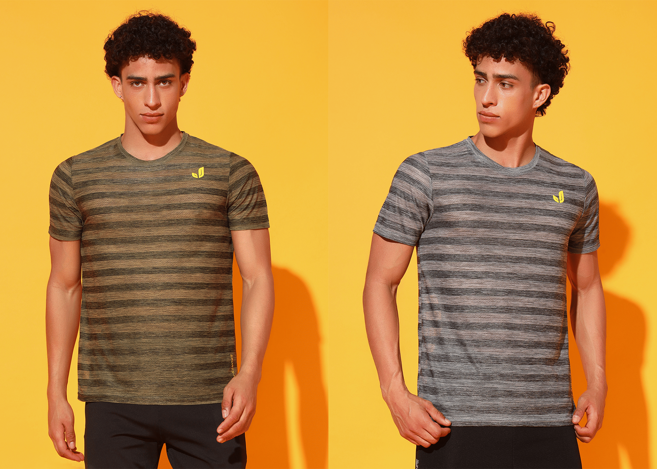 Unicus Apparel Polyester Regular Fit Striped Half Sleeves Men's Round T-Shirt - Multicolor2 ( Pack of 2 ) Unicus Apparel Polyester Regular Fit Striped Half Sleeves Men's Round T-Shirt - Multicolor2 ( Pack of 2 )