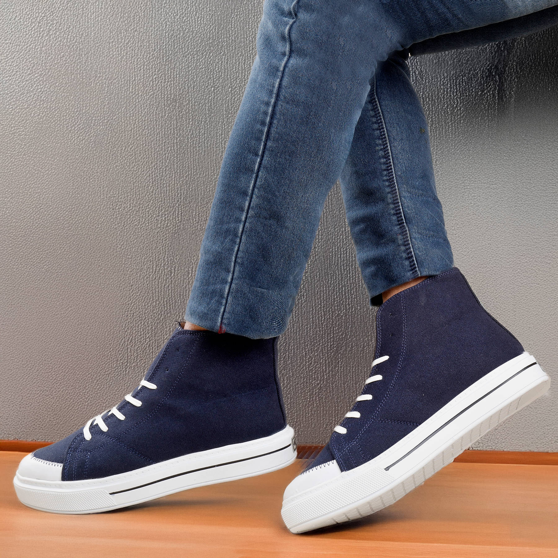     			YUVRATO BAXI 7.62 CM Height Increasing Blue Men's High Tops Shoes
