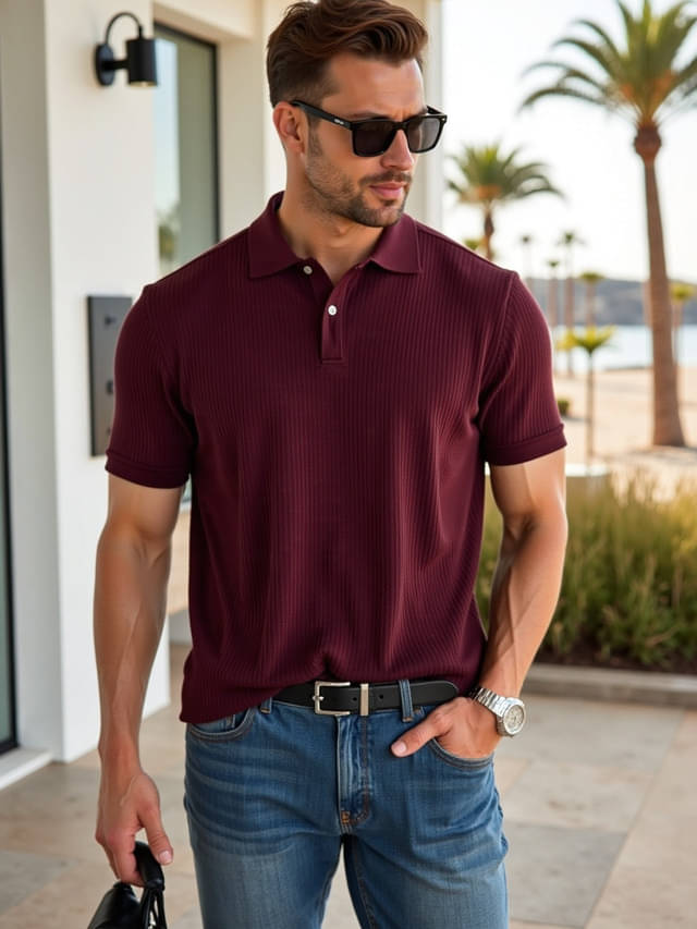 fashion and youth Pack of 1 Cotton Blend Regular Fit Solid Half Sleeves Men's Polo T Shirt ( Maroon ) fashion and youth Pack of 1 Cotton Blend Regular Fit Solid Half Sleeves Men's Polo T Shirt ( Maroon )