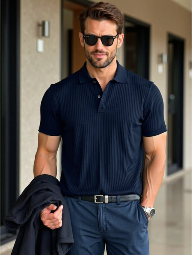 fashion and youth Pack of 1 Cotton Blend Regular Fit Solid Half Sleeves Men's Polo T Shirt ( Navy Blue ) fashion and youth Pack of 1 Cotton Blend Regular Fit Solid Half Sleeves Men's Polo T Shirt ( Navy Blue )