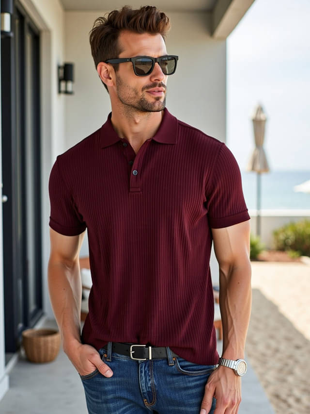     			fashion and youth Pack of 1 Cotton Blend Regular Fit Solid Half Sleeves Men's Polo T Shirt ( Maroon )