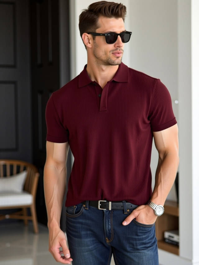 fashion and youth Pack of 1 Cotton Blend Regular Fit Solid Half Sleeves Men's Polo T Shirt ( Maroon ) fashion and youth Pack of 1 Cotton Blend Regular Fit Solid Half Sleeves Men's Polo T Shirt ( Maroon )