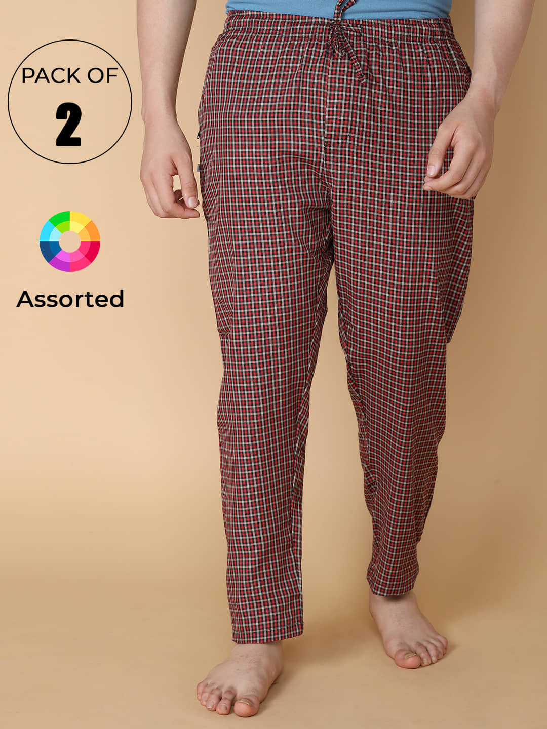 lux venus Pack of 2 Pyjama For Men's ( Multi )