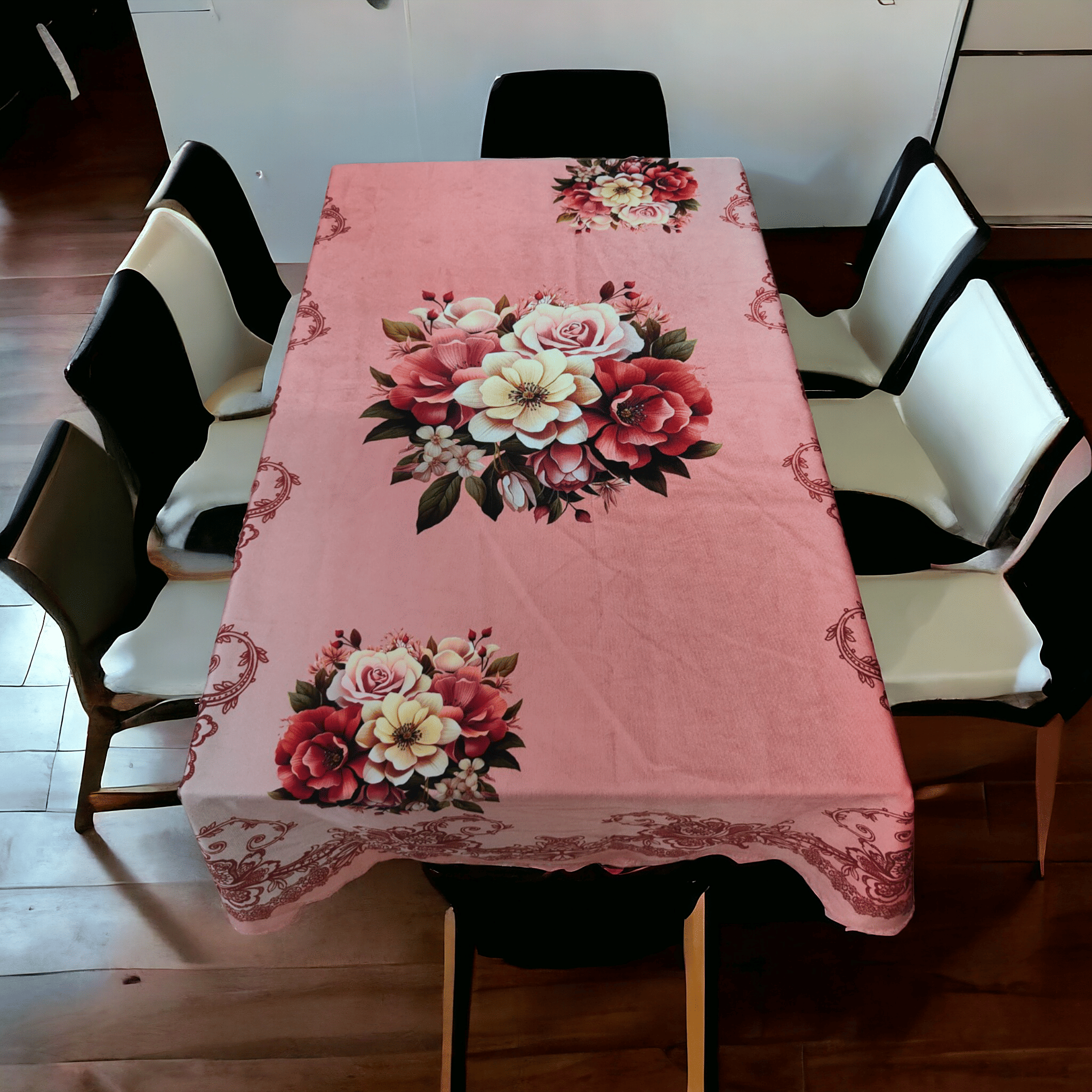 mopak decor Embroidered Cotton 4 Seater Square Table Cover ( 147 x 97 ) cm Pack of 1 Pink mopak decor Embroidered Cotton 4 Seater Square Table Cover ( 147 x 97 ) cm Pack of 1 Pink