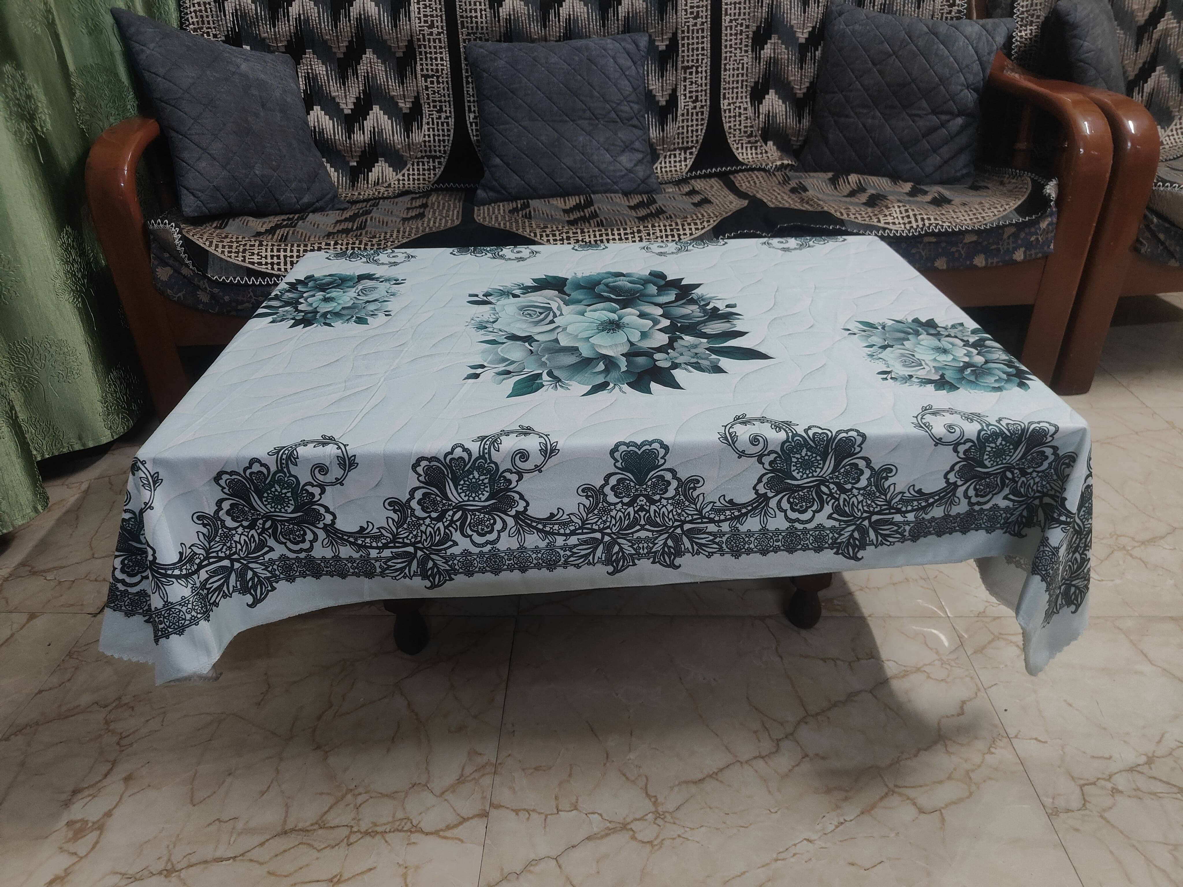 mopak decor Embroidered Cotton 4 Seater Square Table Cover ( 147 x 97 ) cm Pack of 1 Blue mopak decor Embroidered Cotton 4 Seater Square Table Cover ( 147 x 97 ) cm Pack of 1 Blue