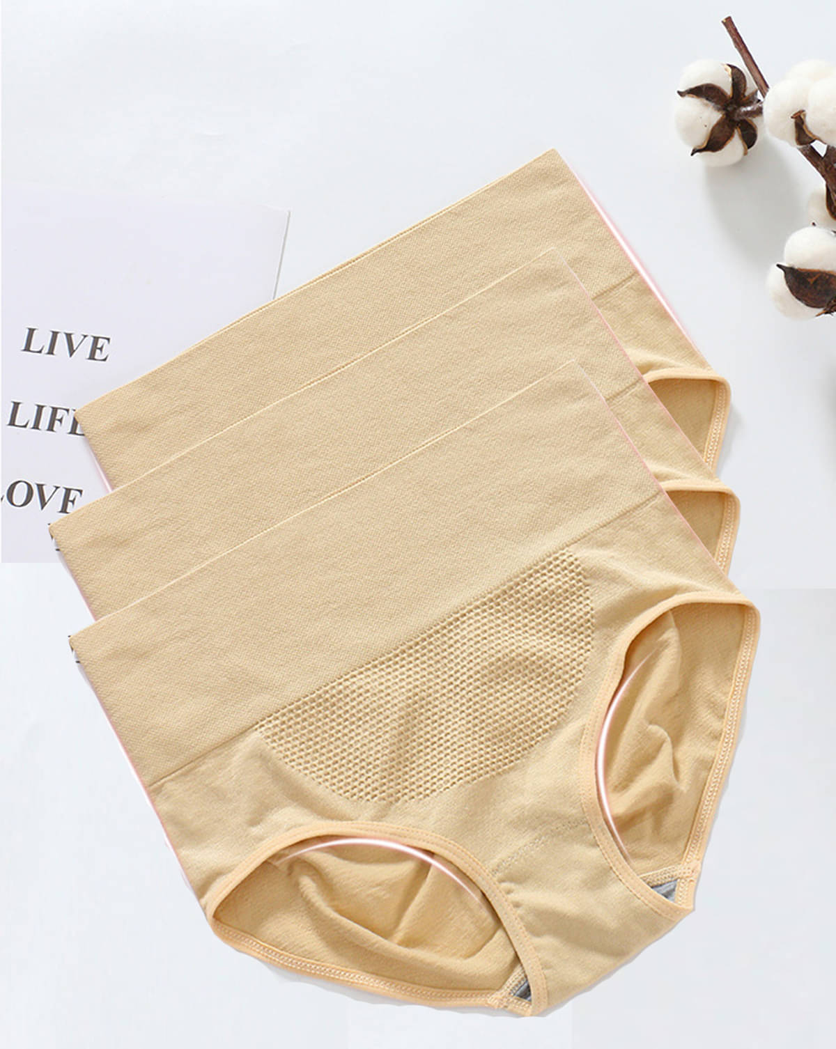 3Mads Pack of 3 Cotton Hipster For Women ( Beige ) 3Mads Pack of 3 Cotton Hipster For Women ( Beige )