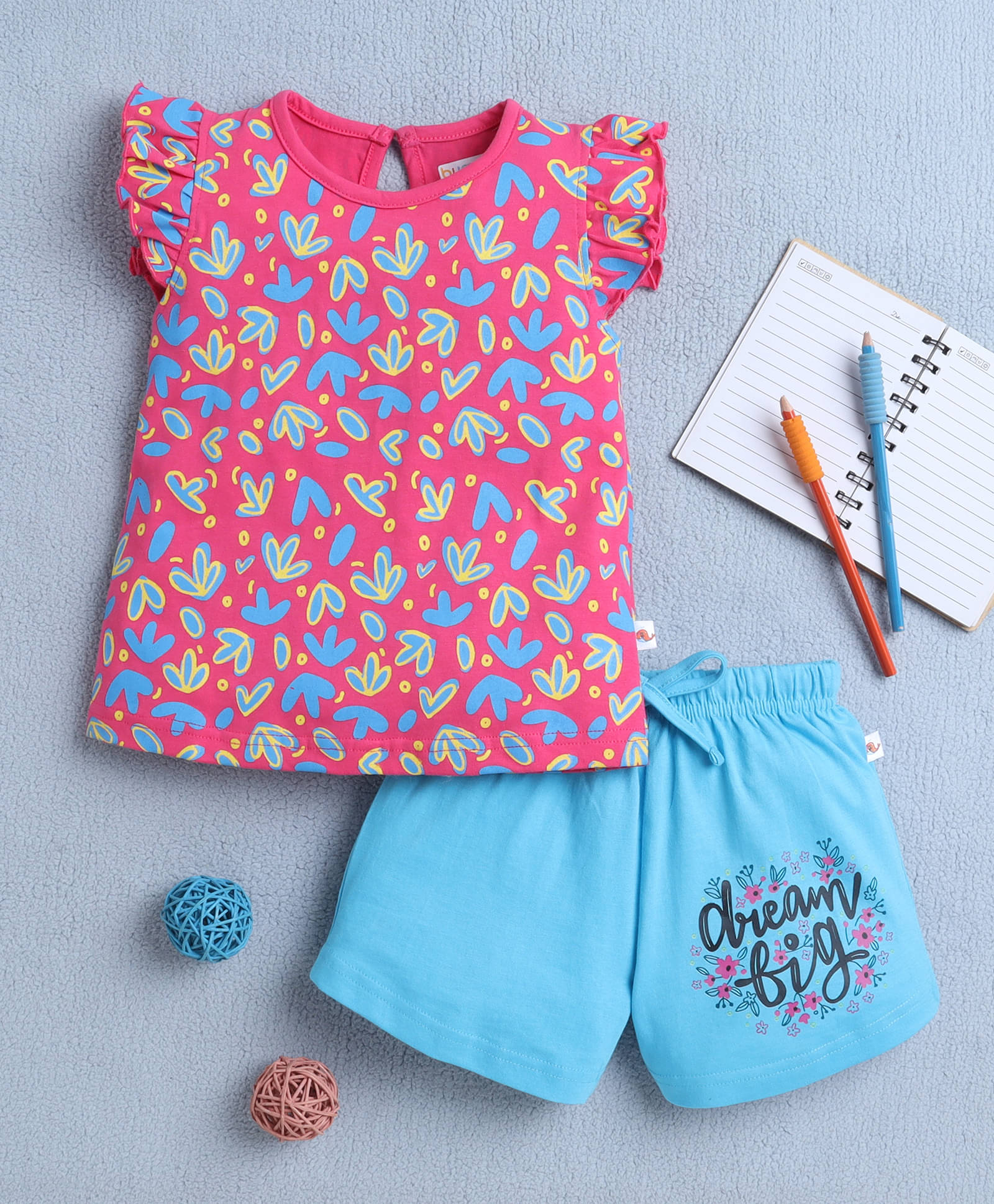     			BUMZEE Pack of 1 Girls Cotton T-shirt & Shorts ( Pink )