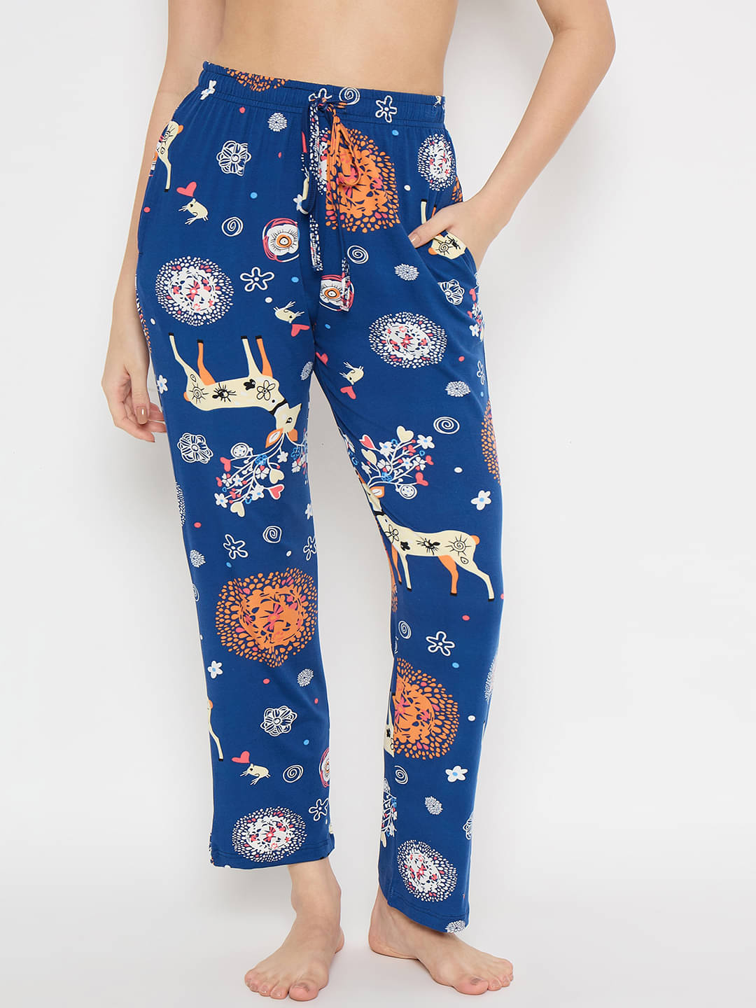     			Camey Blue Cotton Women's Nightwear Pyjama ( Pack of 1 )