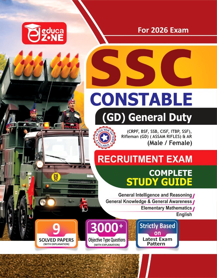 Educazone SSC GD Constable Recruitment Exam Complete Study Guide Book With Solved Papers For 2026 Exam Educazone SSC GD Constable Recruitment Exam Complete Study Guide Book With Solved Papers For 2026 Exam