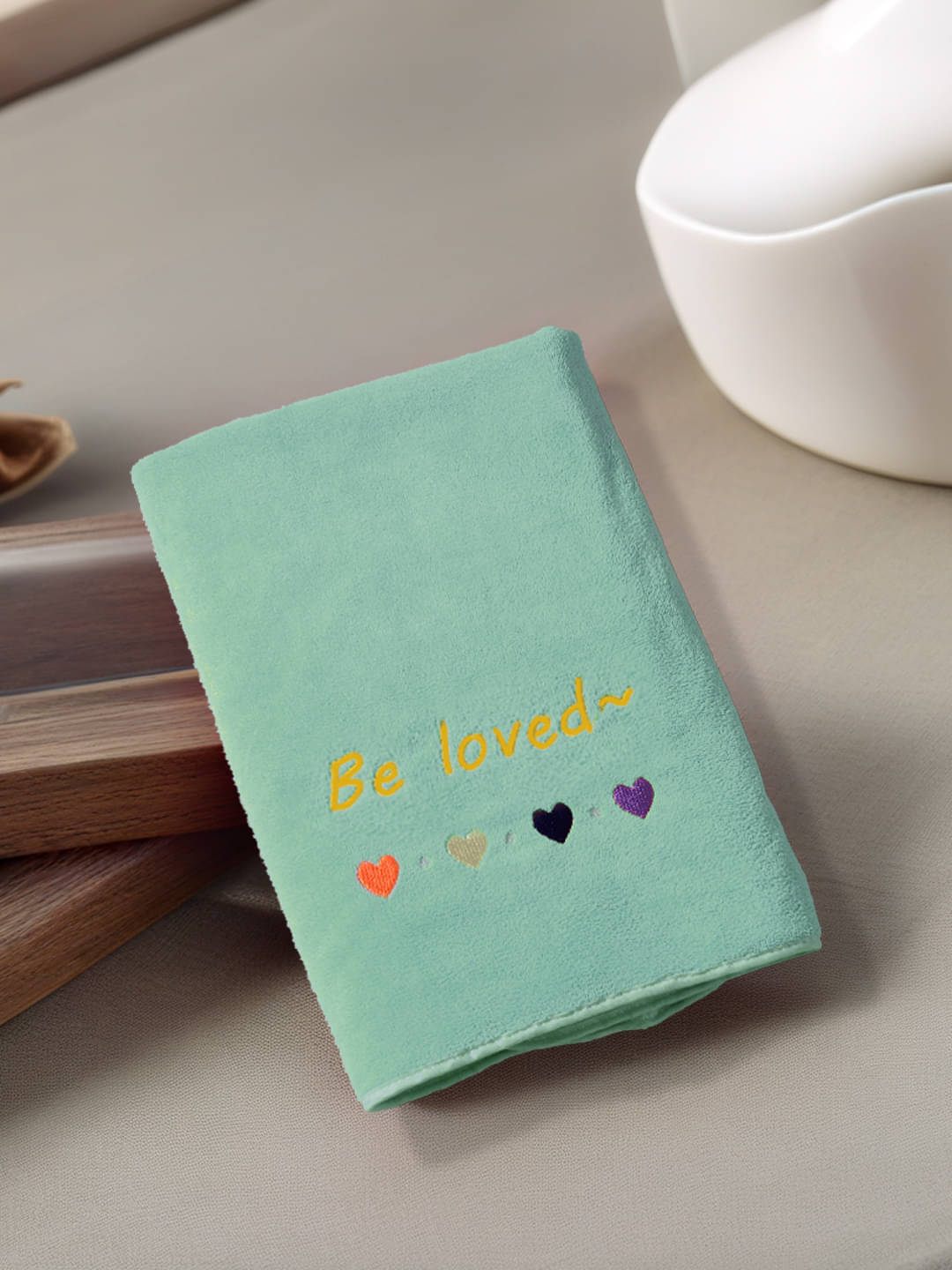     			FABINALIV Pack of 1 Cotton 425 -GSM Bath Towel ( Sea Green )