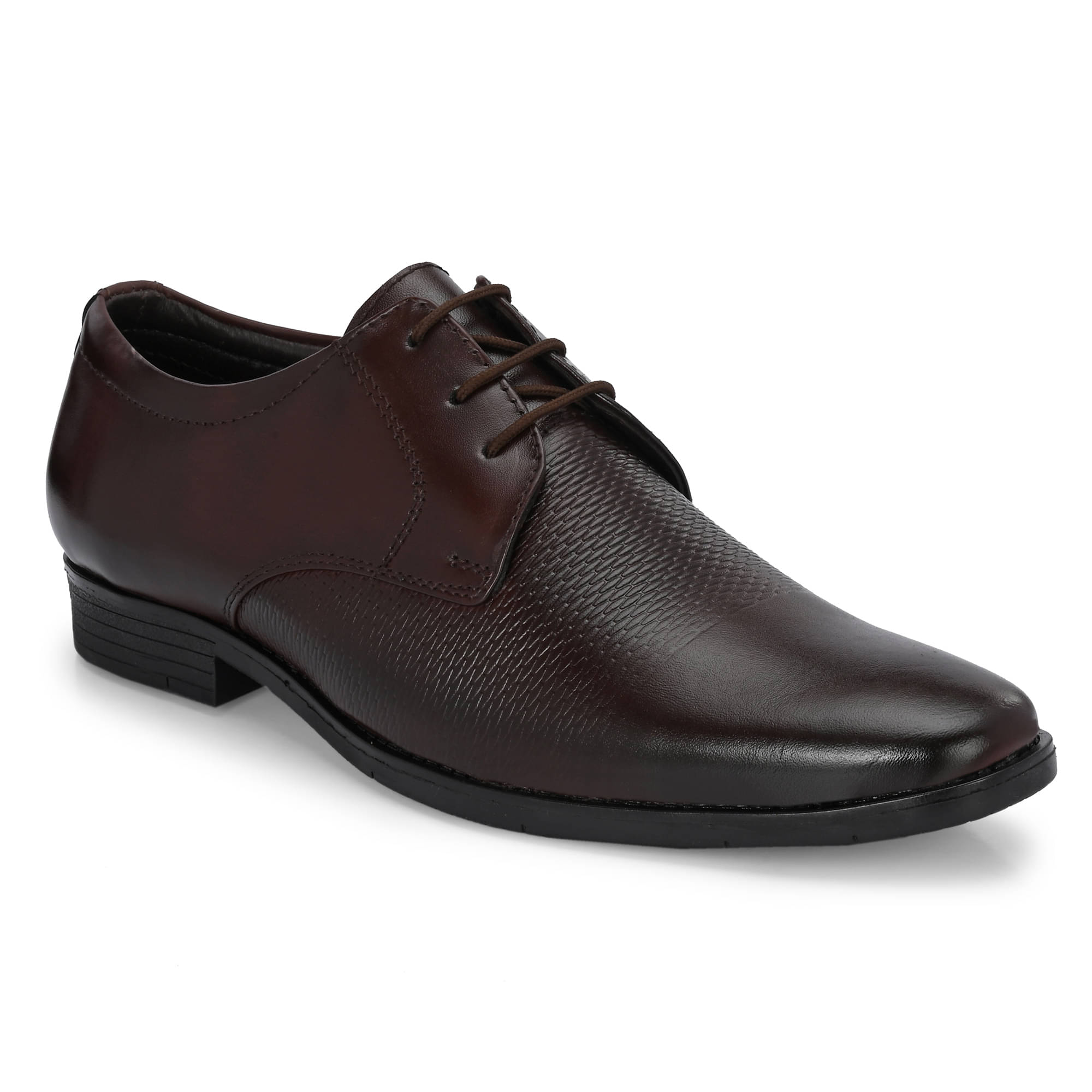     			Leeport Brown Men's Derby Formal Shoes