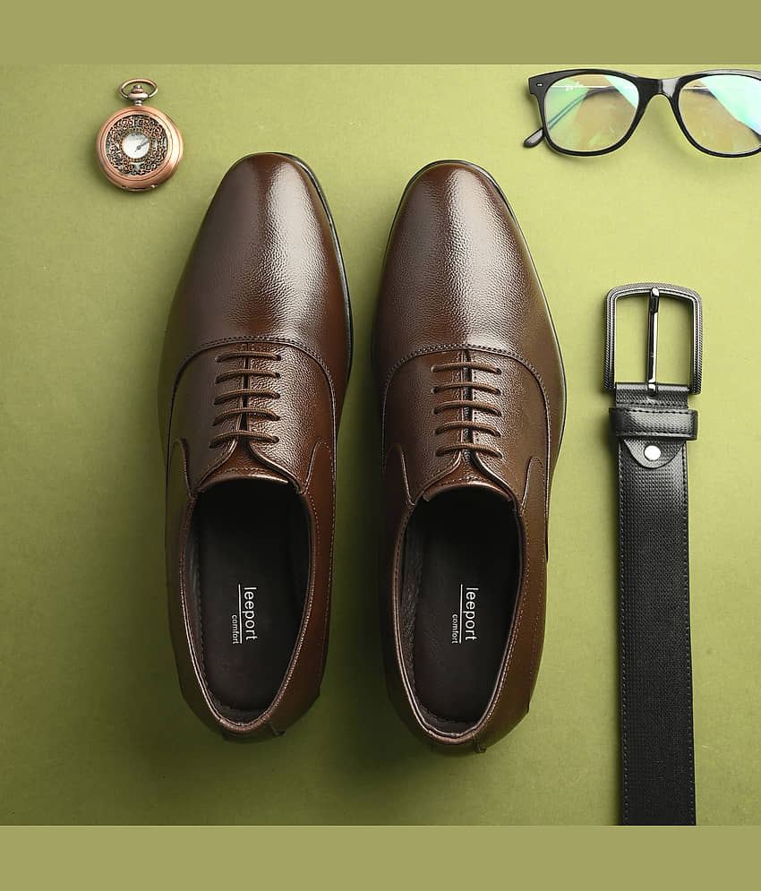 Leeport Brown Men's Oxford Formal Shoes - Formal Shoes | Buy online on ZillyBuy