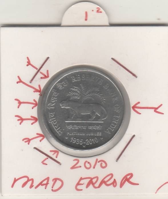 NUMISMATTICALLY RARE AND COLLECTIBLE-1- RS R.B.I-,COMMOMORATIVE COIN WITH- MAD ERROR.-WIGHT-4.85 GRAM-YEAR-2010.METAL STEEL. GEM UNC CONDITION CHECK PICTURE CAREFFULLY BEFORE ORDER PLEASE DONT PLACE FAKE ORDER. NUMISMATTICALLY RARE AND COLLECTIBLE-1- RS R.B.I-,COMMOMORATIVE COIN WITH- MAD ERROR.-WIGHT-4.85 GRAM-YEAR-2010.METAL STEEL. GEM UNC CONDITION CHECK PICTURE CAREFFULLY BEFORE ORDER PLEASE DONT PLACE FAKE ORDER.