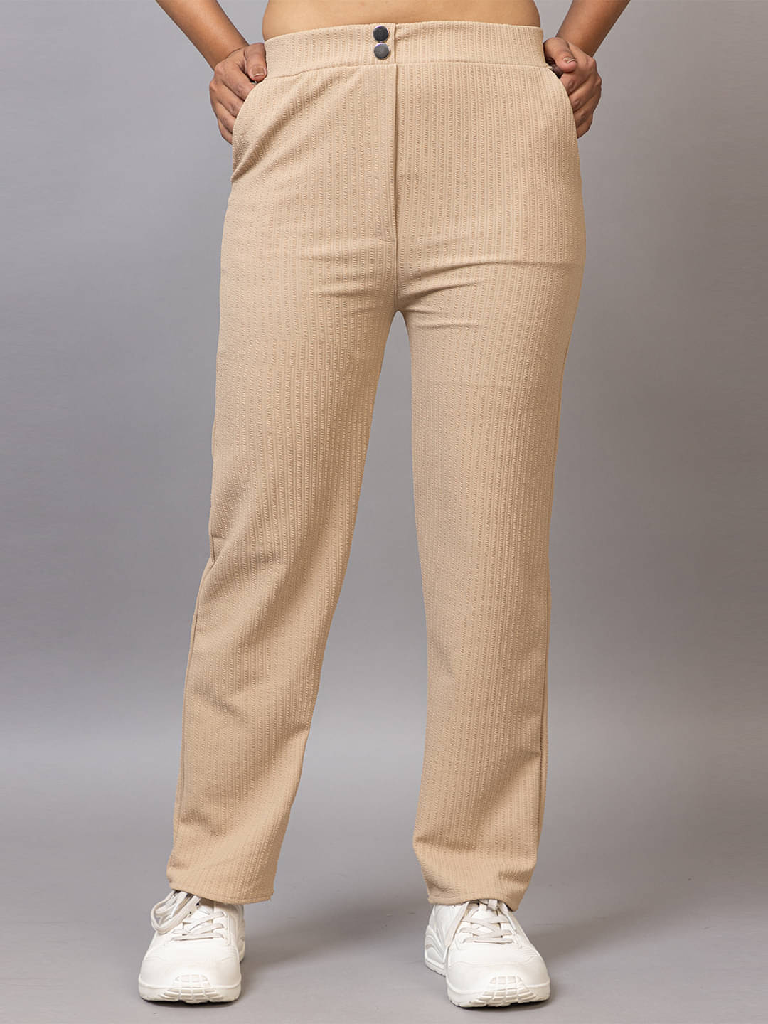     			PROBASIC Pack of 1 Cotton Blend Regular Women's Formal Pants ( Beige )