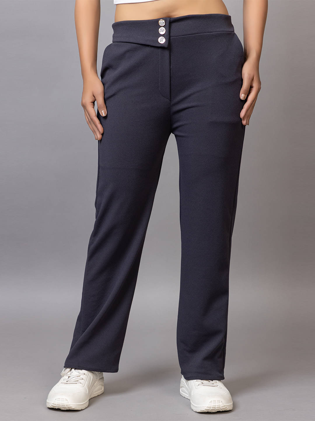     			PROBASIC Pack of 1 Cotton Blend Regular Women's Formal Pants ( Grey )