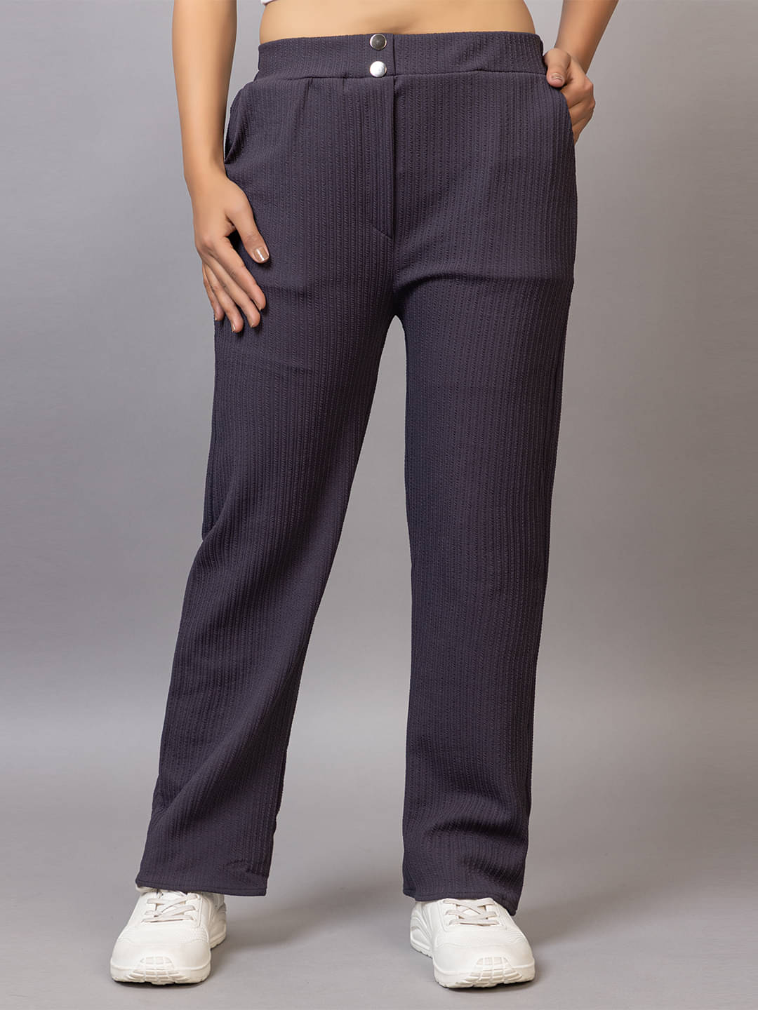     			PROBASIC Pack of 1 Cotton Blend Regular Women's Formal Pants ( Grey )