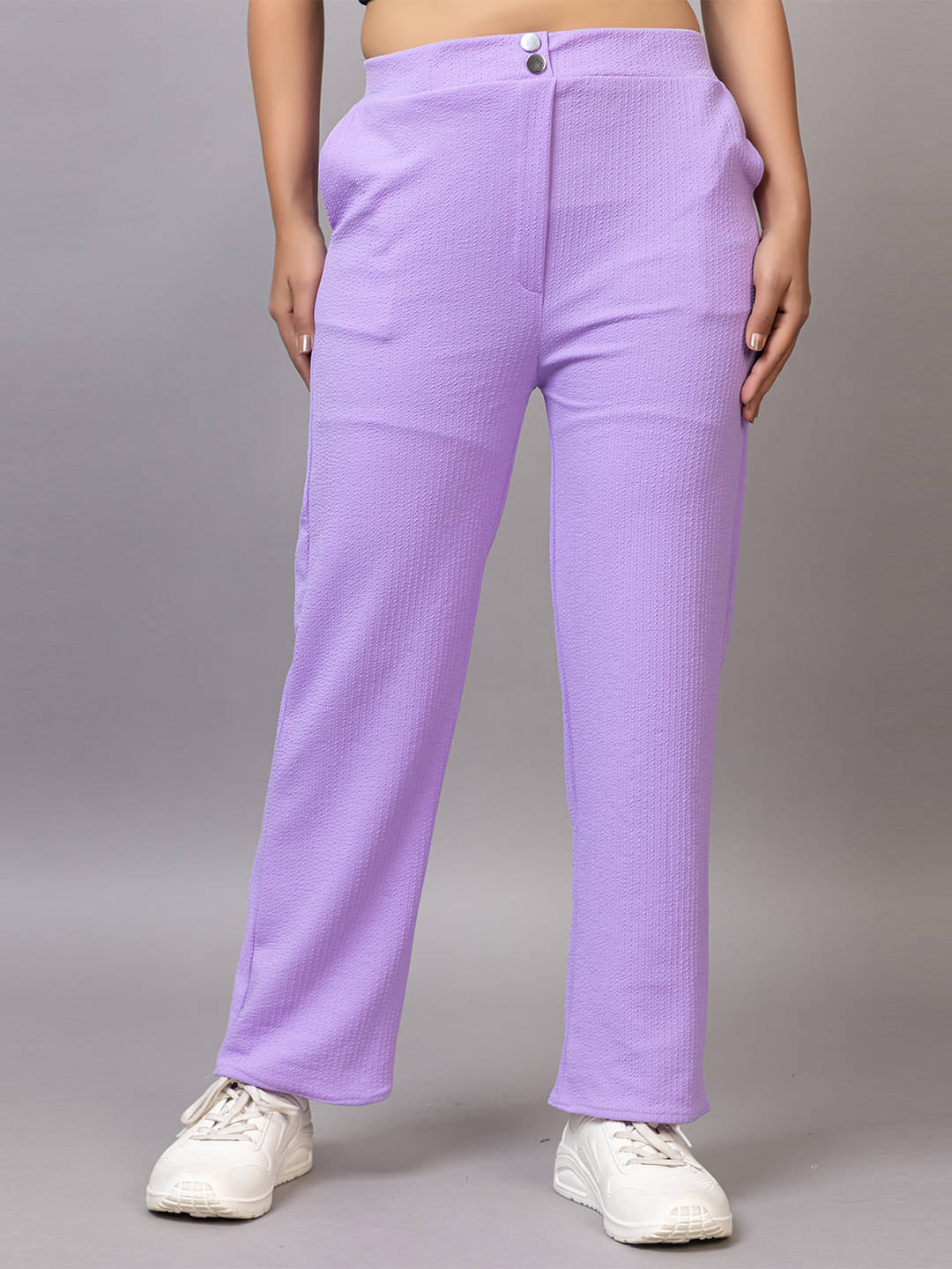     			PROBASIC Pack of 1 Cotton Blend Regular Women's Formal Pants ( Purple )